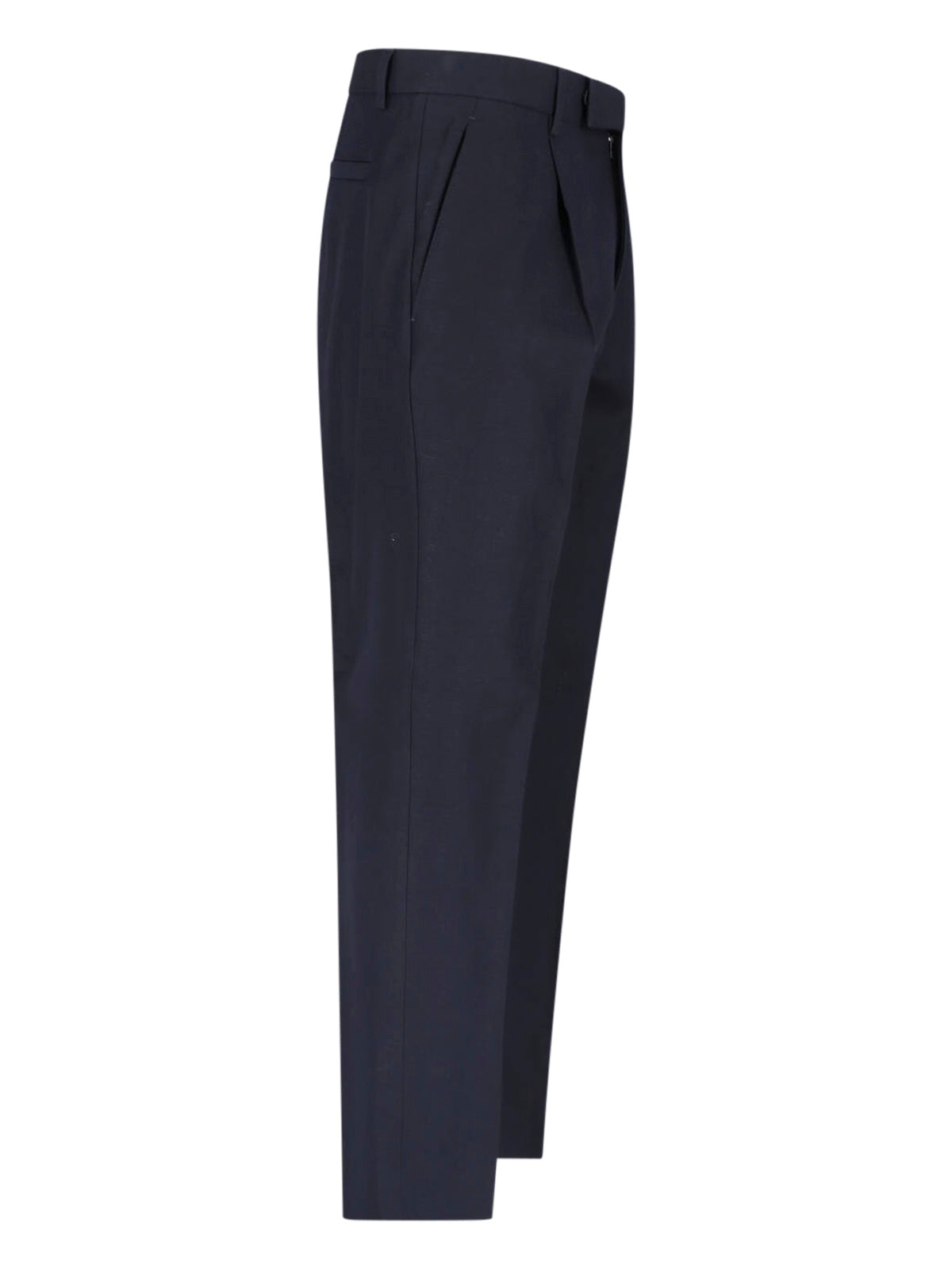 Blue Tailored Flat Front Technical Trousers