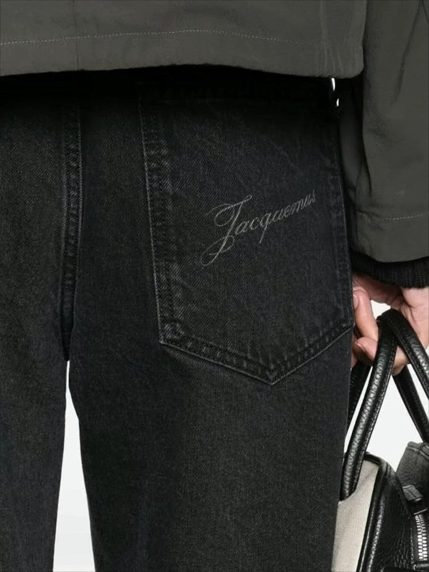 Wide-Leg Denim Pants With Classic Five-Pocket Design