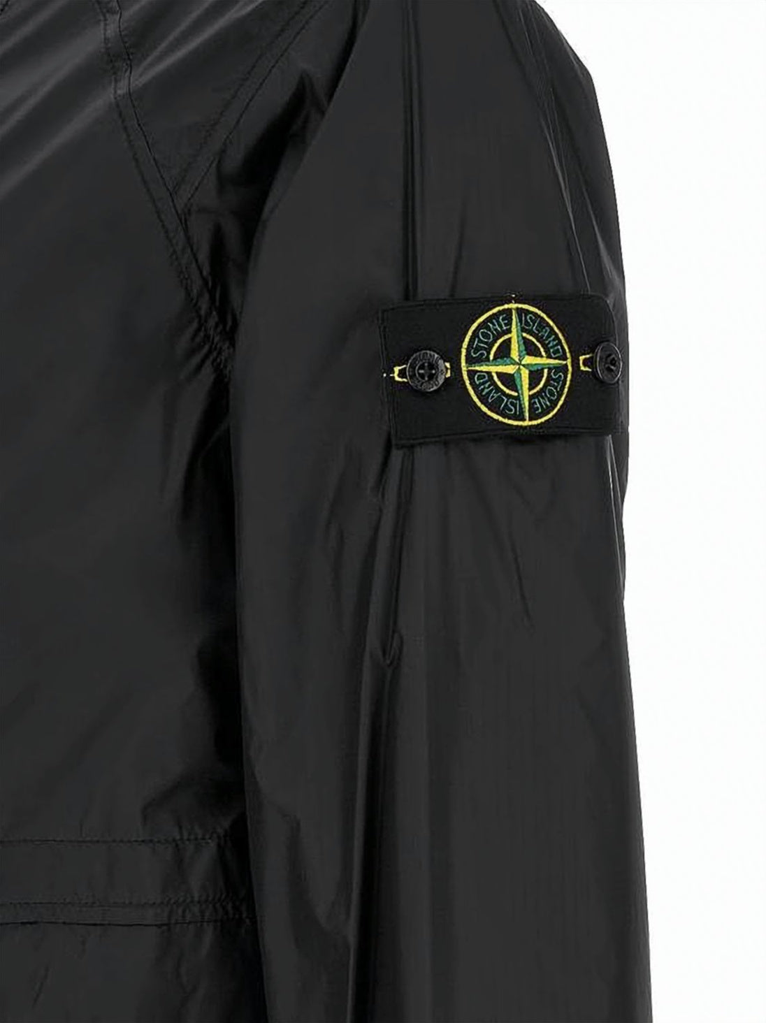 Lightweight Black Polyamide Jacket With Adjustable Features