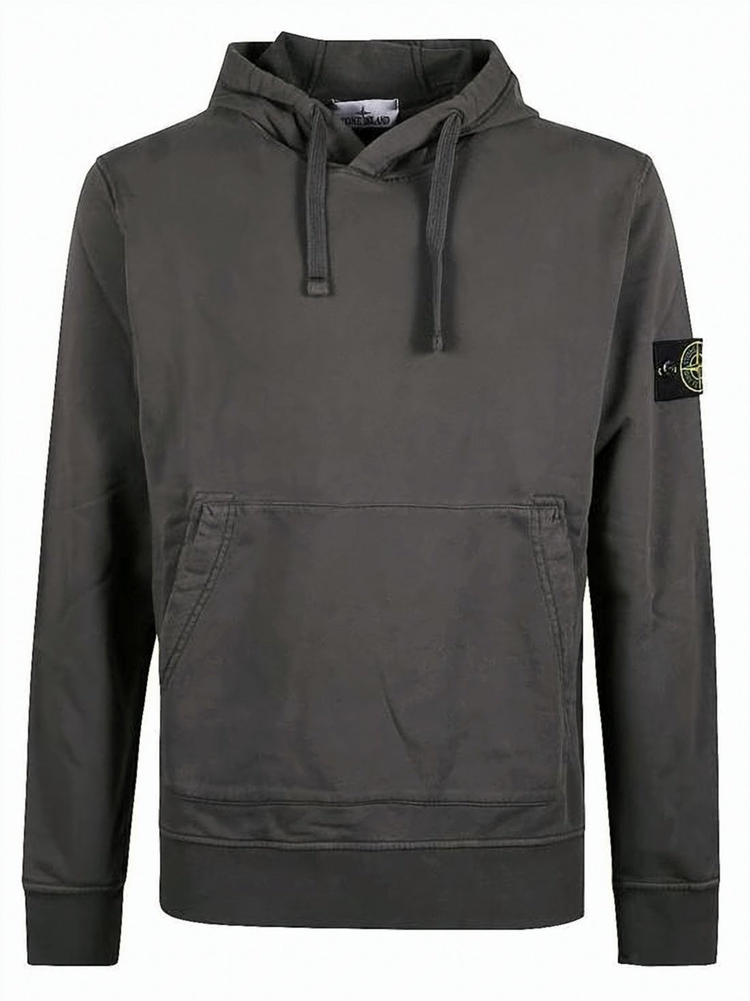 Muted Dark Grey Stone Island Hoodie with Embroidered Patch