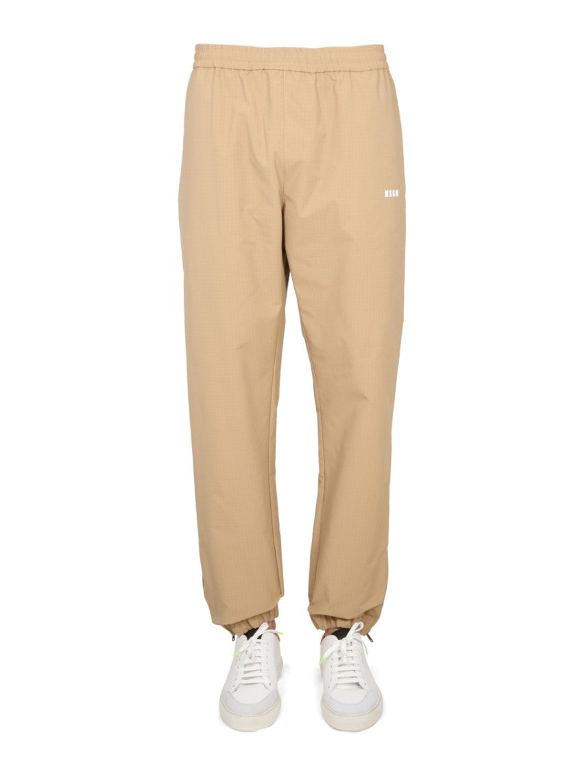 Relaxed Fit Casual Pants With Logo