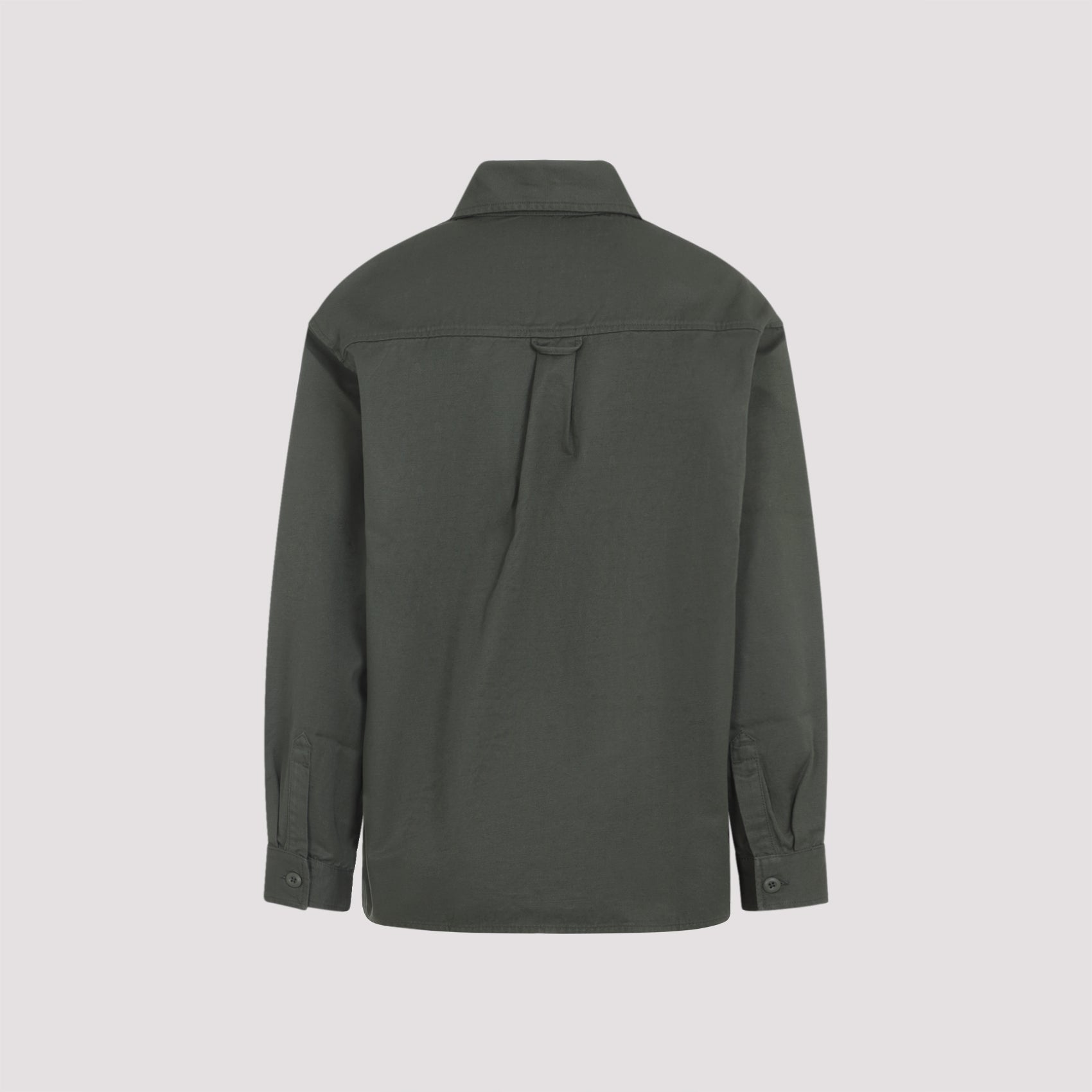 Structured Dark Green Cotton Utility Jacket