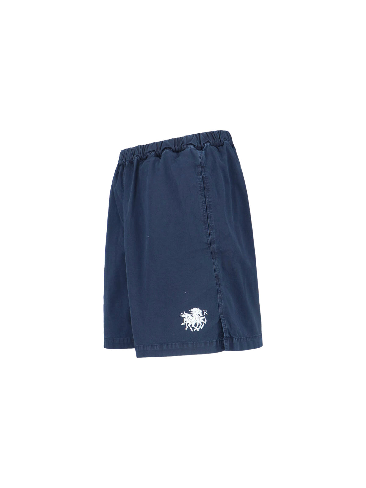 Blue Keel Mid-Rise Cotton Shorts