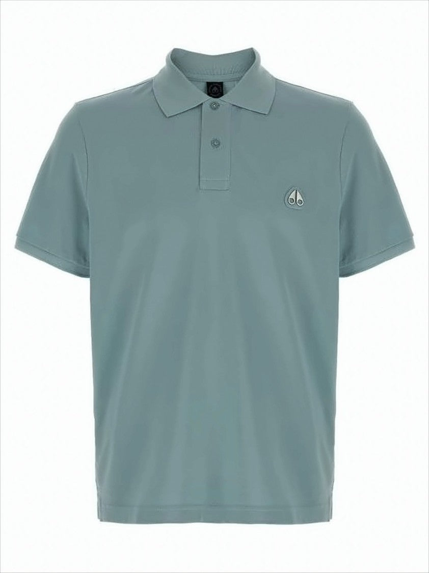 Classic Blue Cotton Polo Shirt with Embroidered Logo