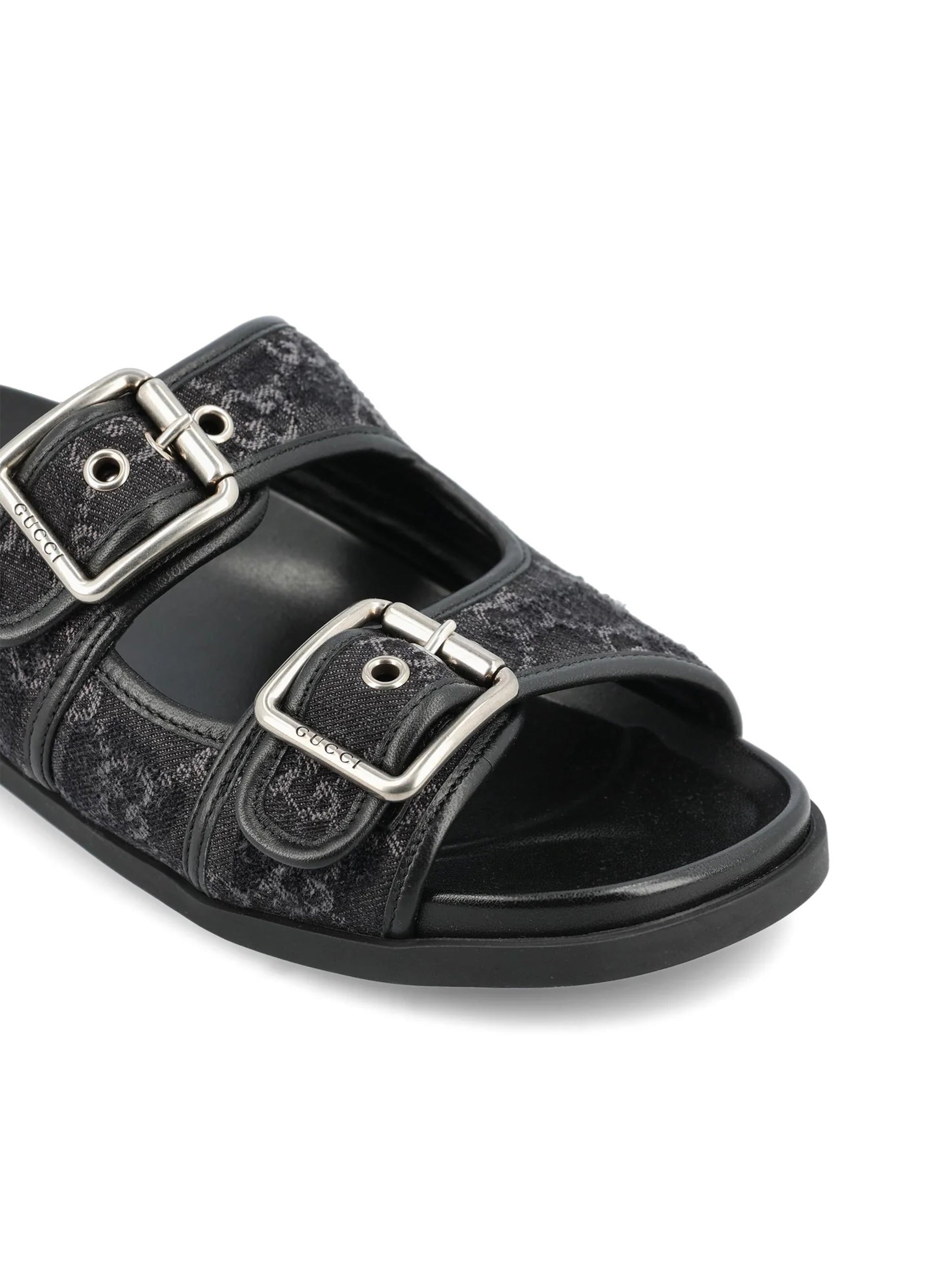 Black Rhein Slide GG Denim Sandals