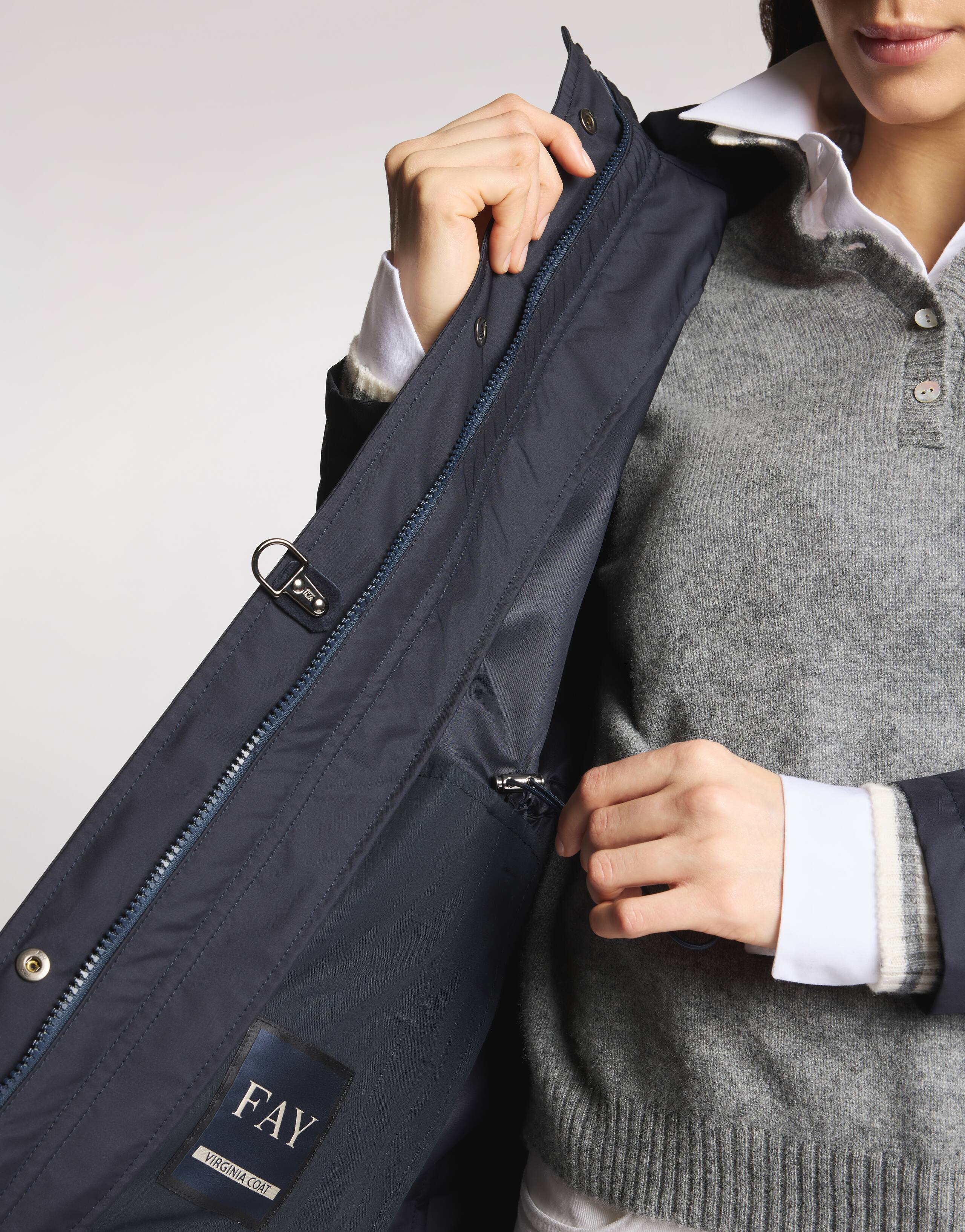 Versatile Baltic Blue Jacket with Adjustable Closure