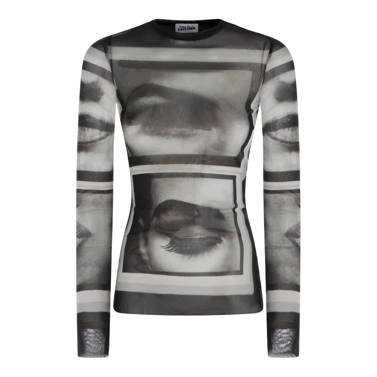 Long-Sleeved Top with Monochrome Photographic Print