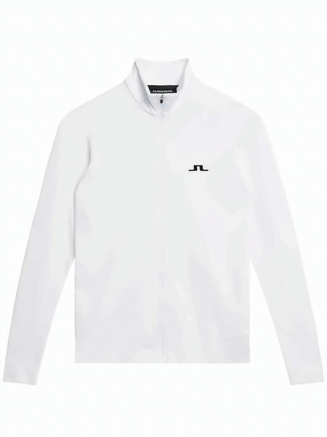 Lightweight White Jacket with High Collar and Subtle Logo