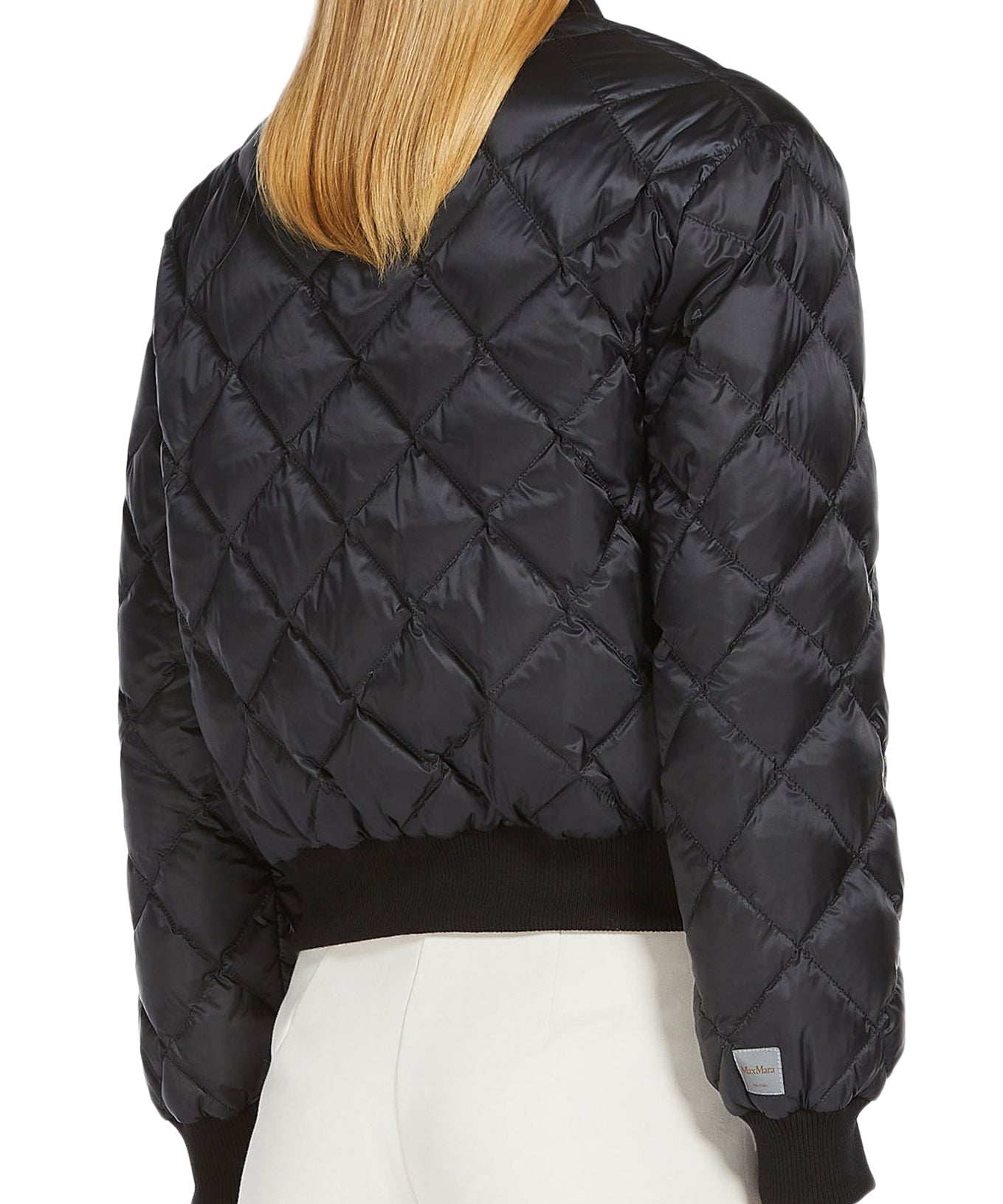 Diamond-Stitched Padded Jacket with Ribbed Textures