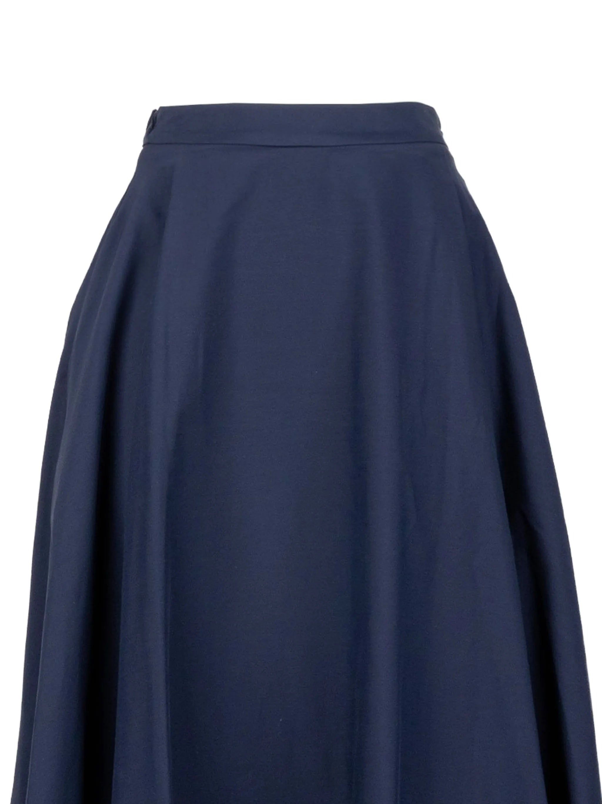 Rich Blue A-Line High Waist Skirt