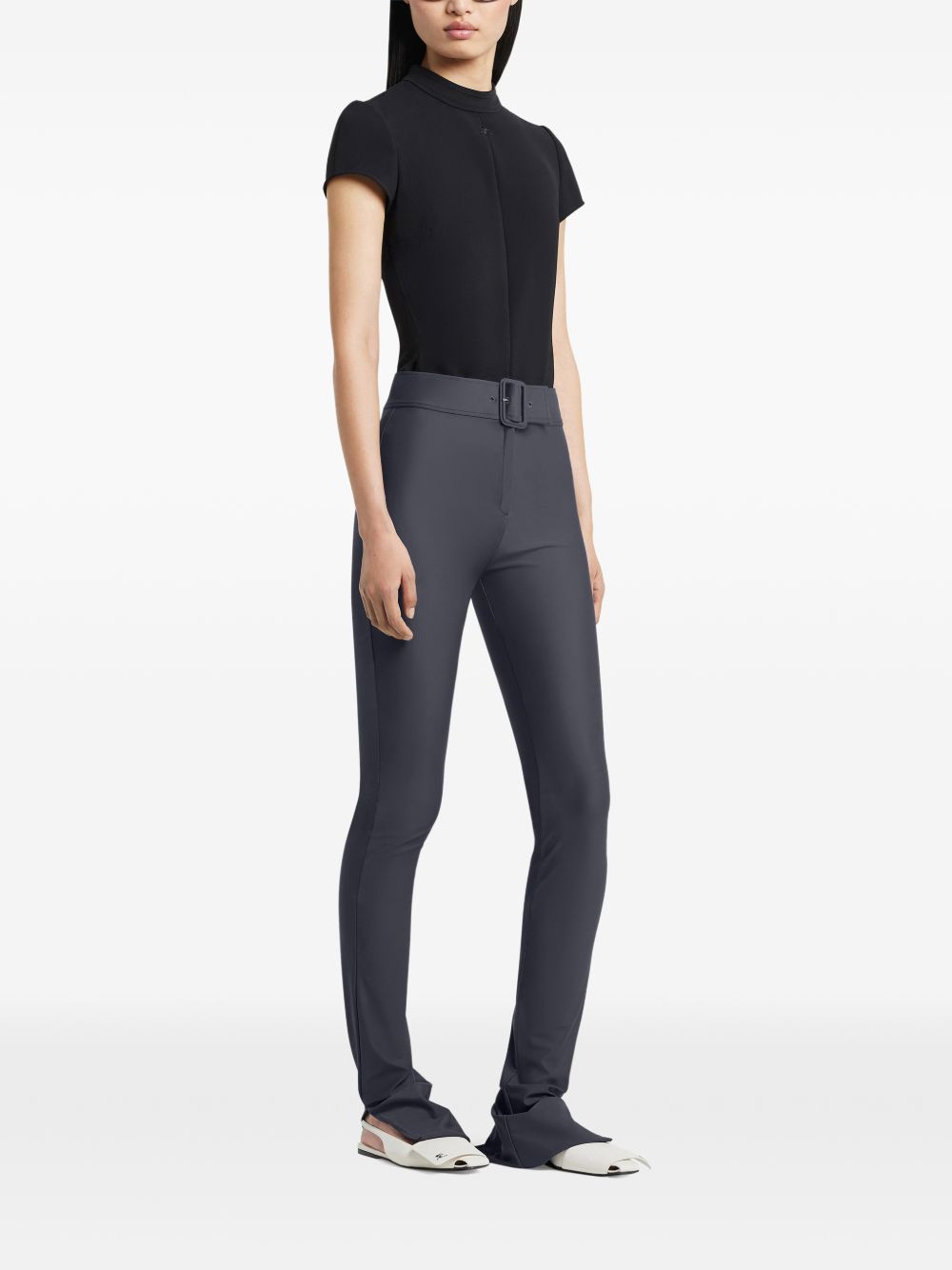 Fitted Black Short-Sleeved Top
