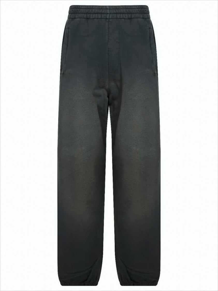 Vintage-Style Black Jogger Pants with Elastic Waistband