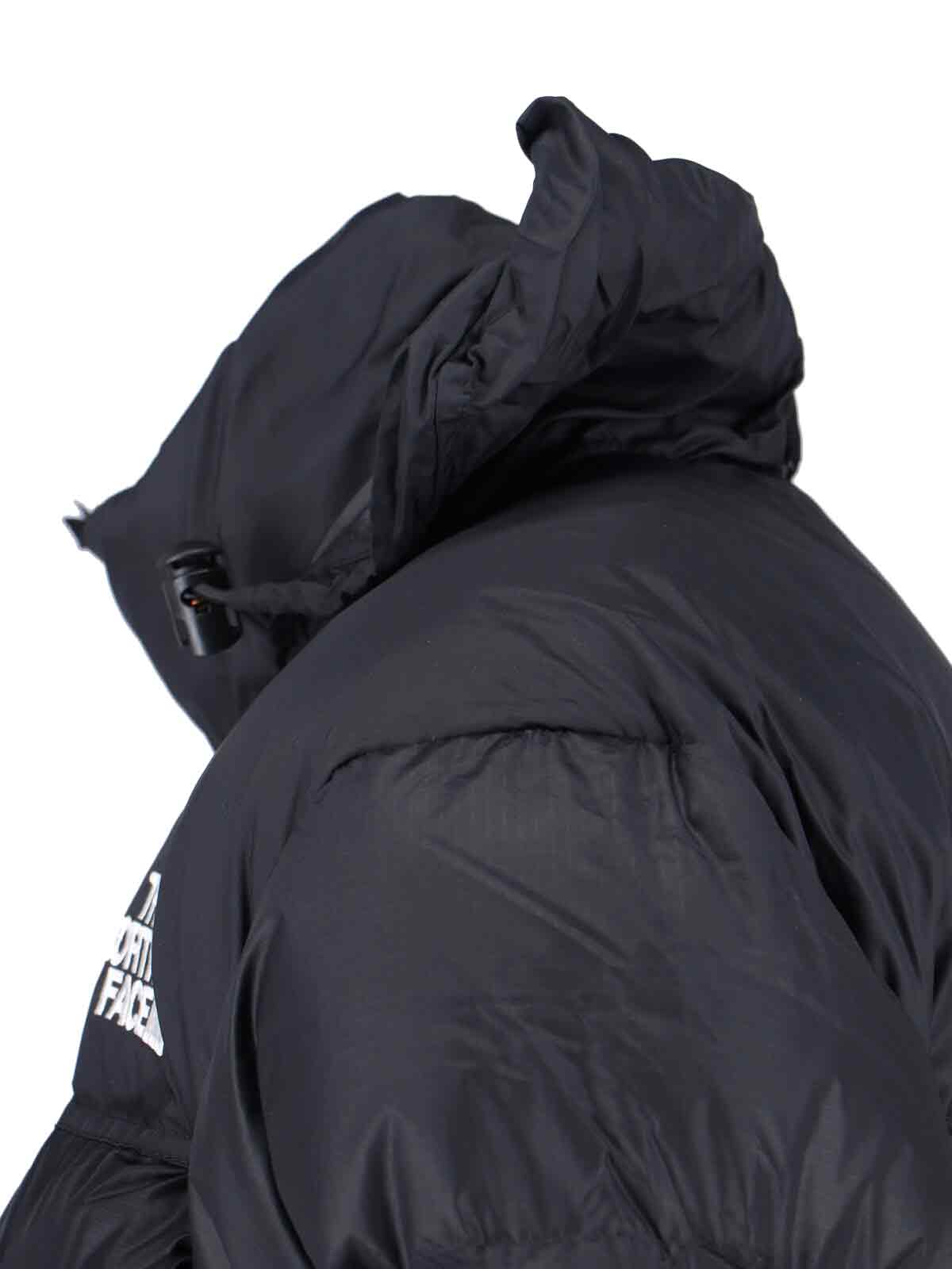 Quilted Black Down Coat With Removable Hood And Adjustable Features