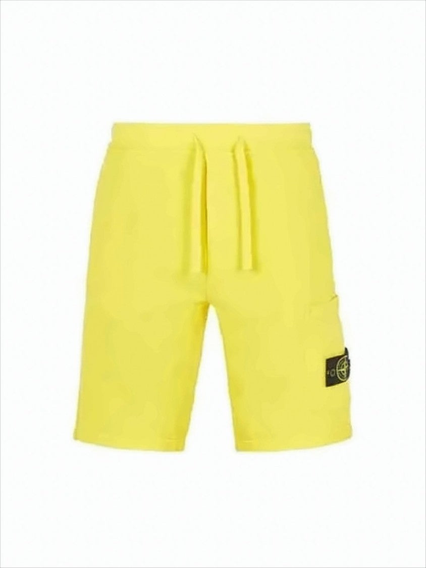 Yellow Shorts with Elastic Waistband