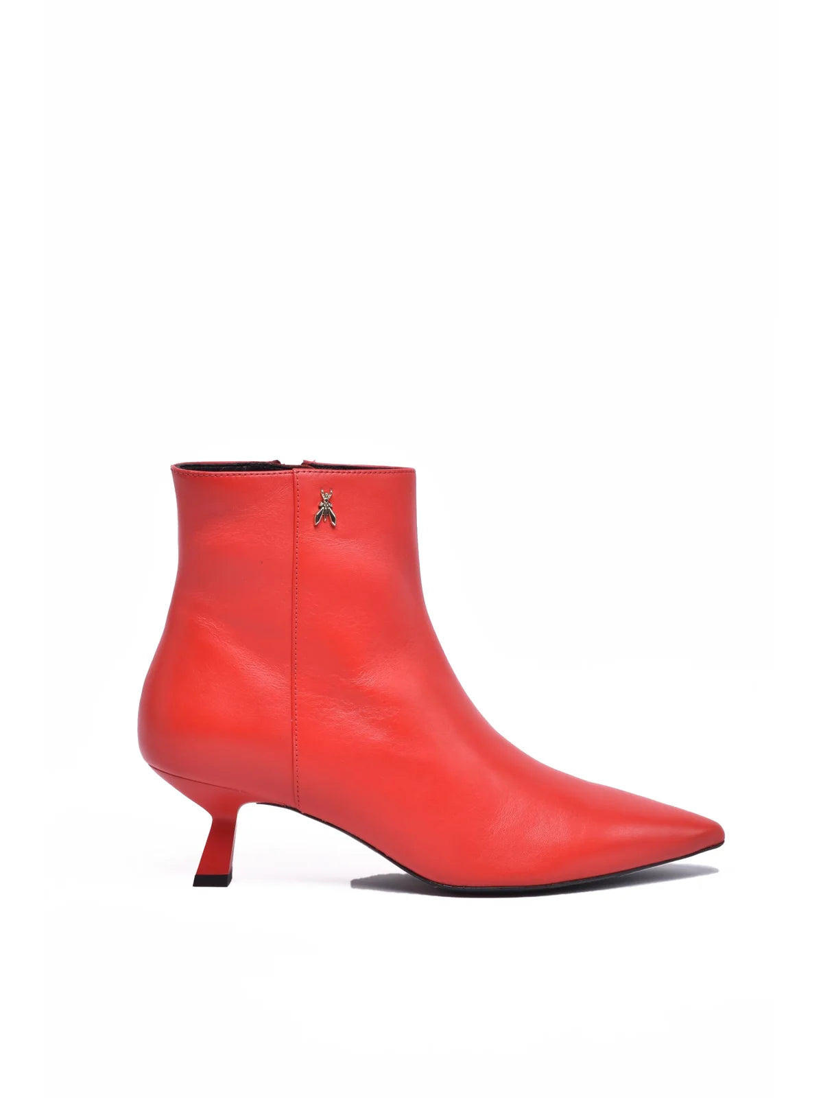 Red Leather Women's Leather Heel Ankle Boot