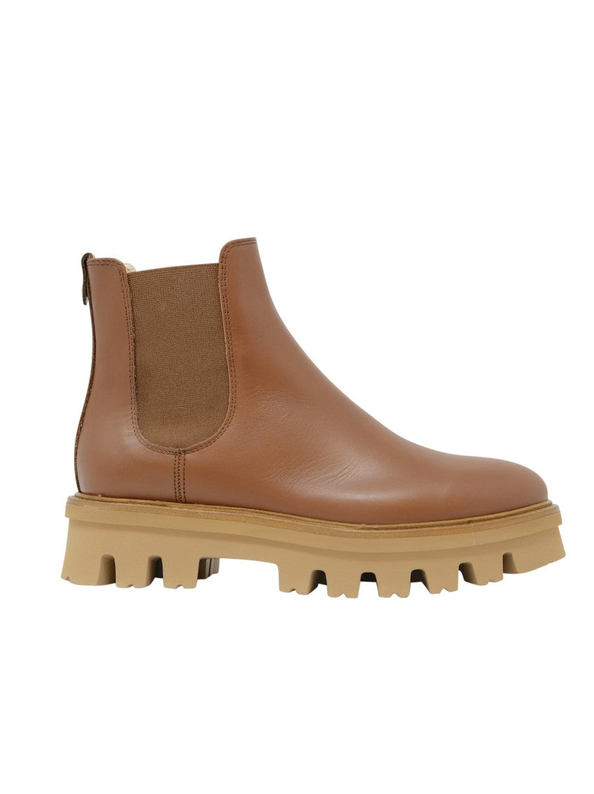 Brown Leather Natalia Chelsea Ankle Boots