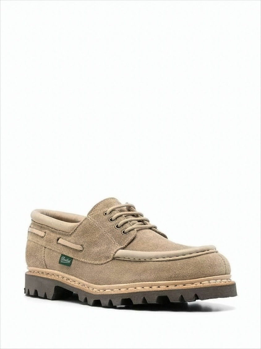 Suede Lace-Up Dress Shoes with Moc Toe Design