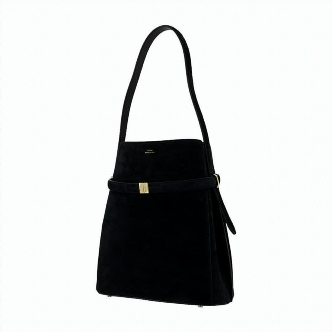 Structured Black Cowhide Tote Bag