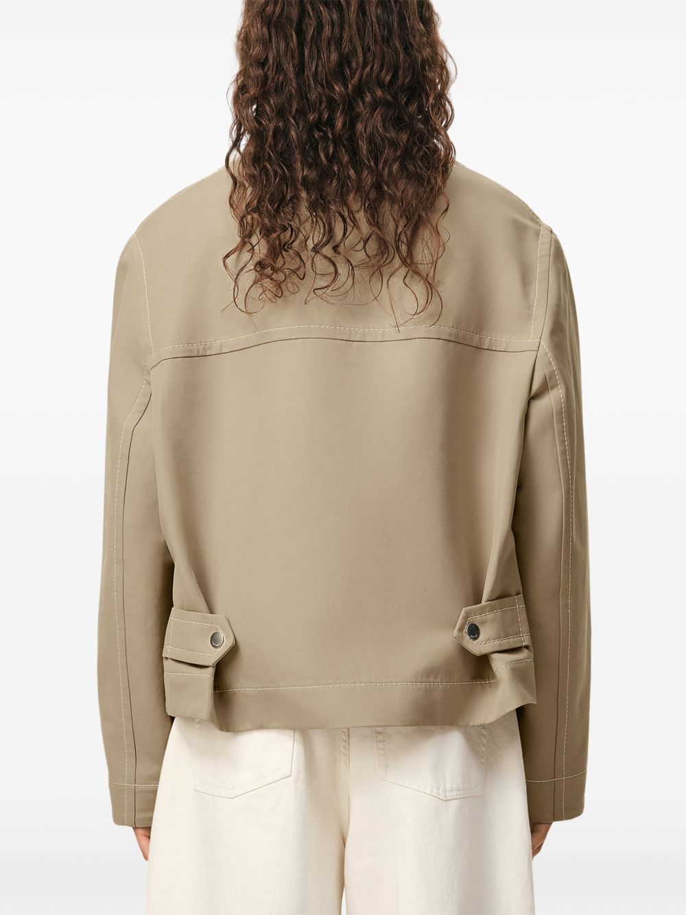 Beige Cotton Utility Jacket