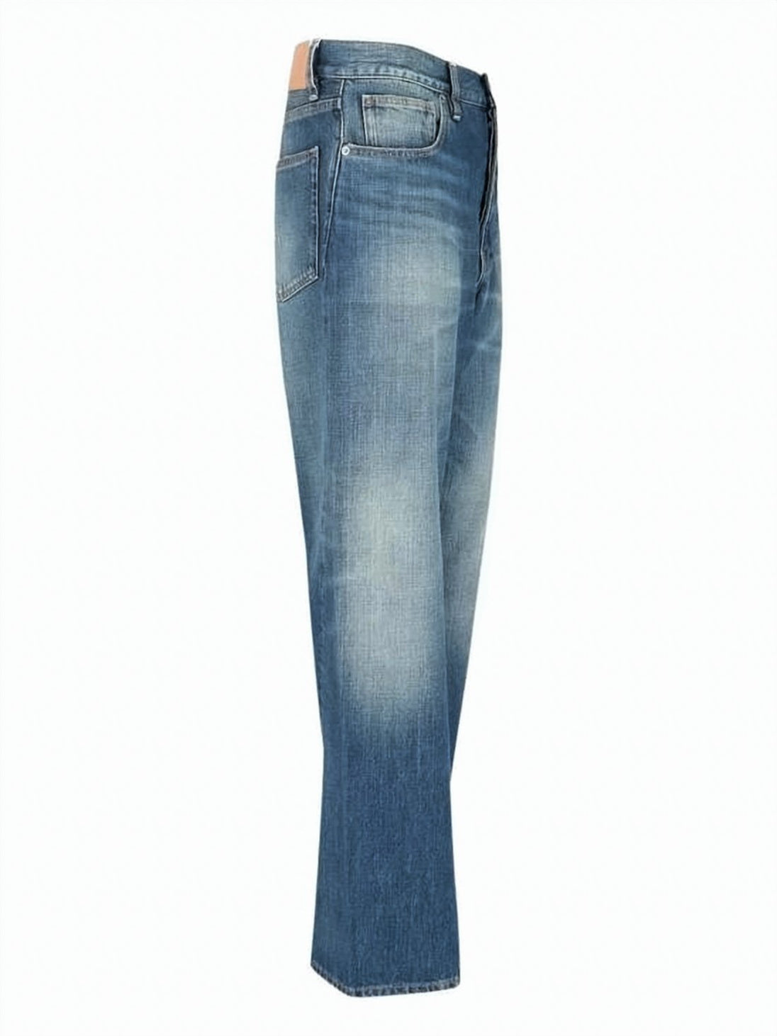Relaxed Fit Wide-Leg Denim Pants with Classic Five-Pocket Design