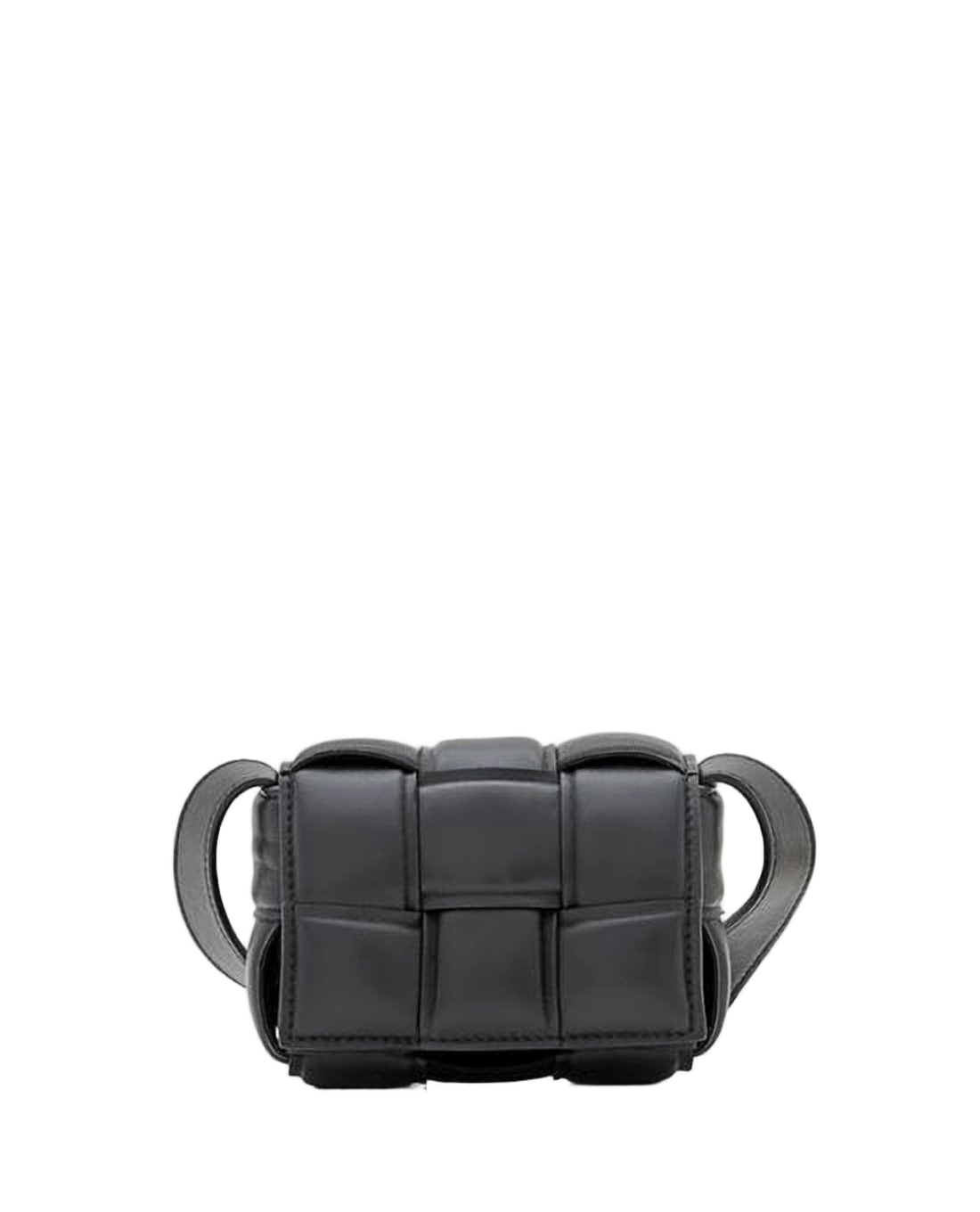 Compact Shoulder Bag with Padded Woven Design