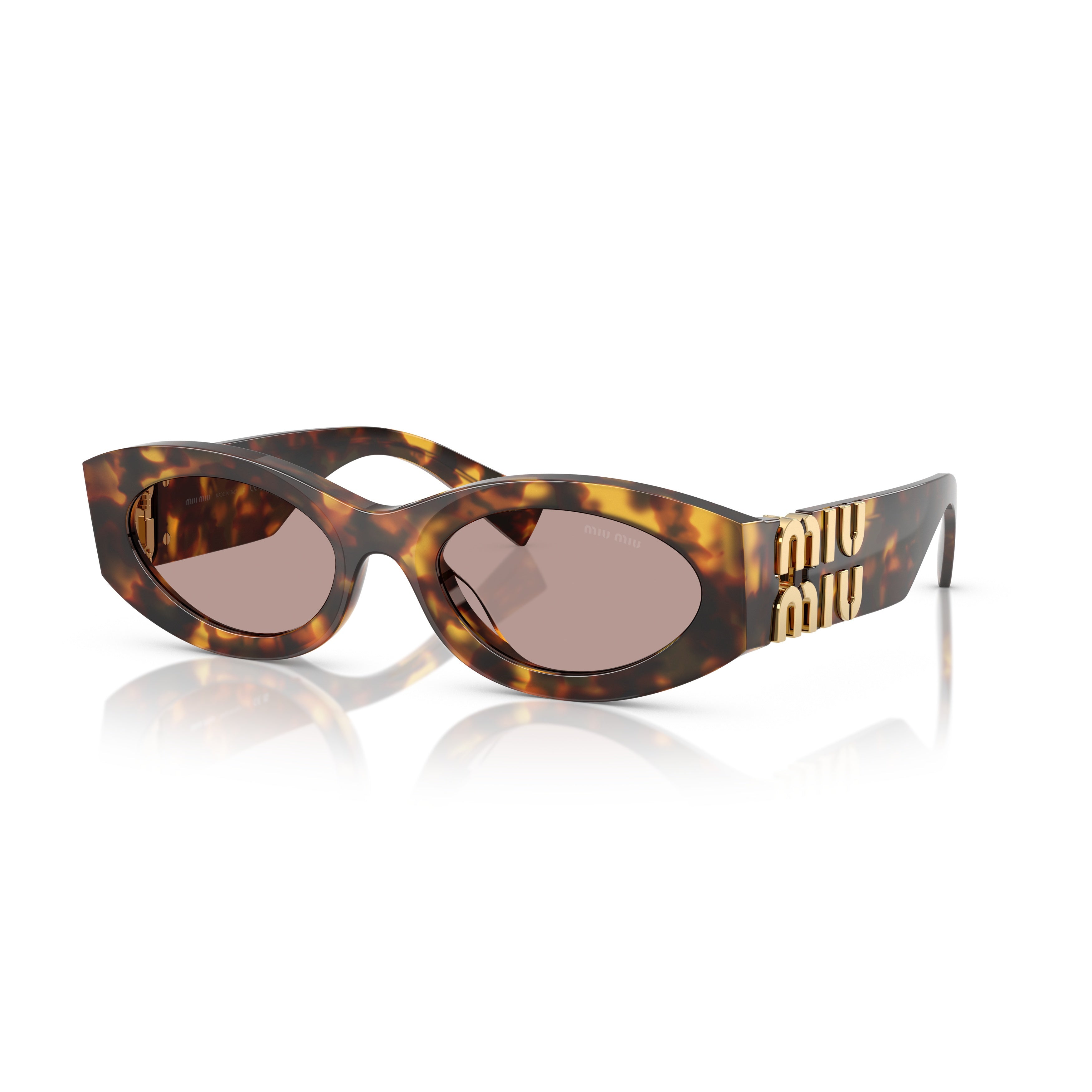 0mu 11ws Tortoiseshell Oval Sunglasses