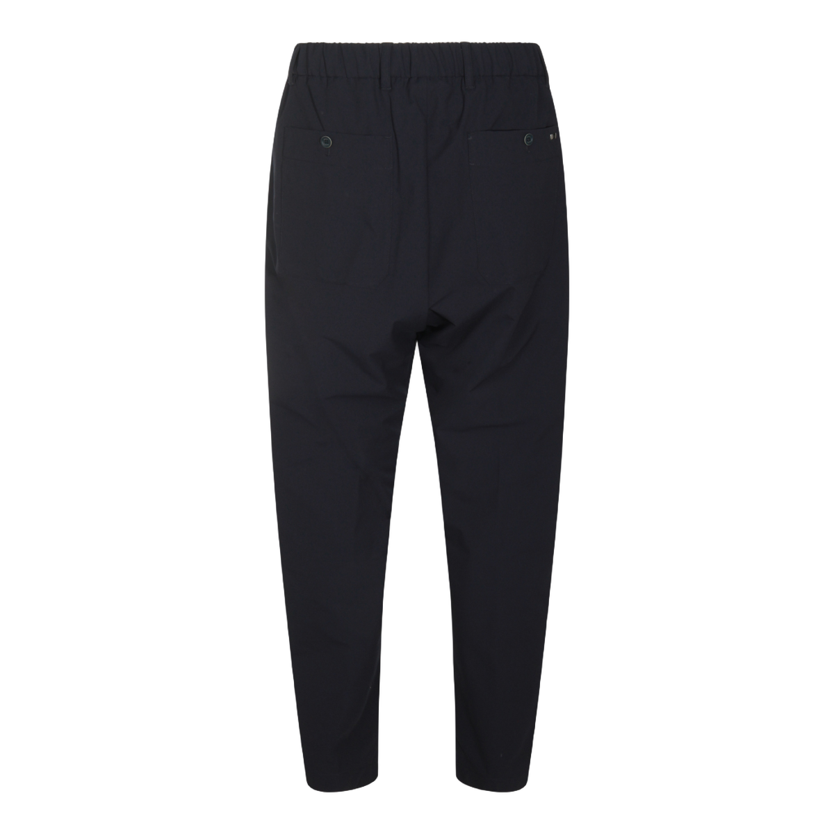 Relaxed Fit Black Trousers With Tapered Leg And Button Closure