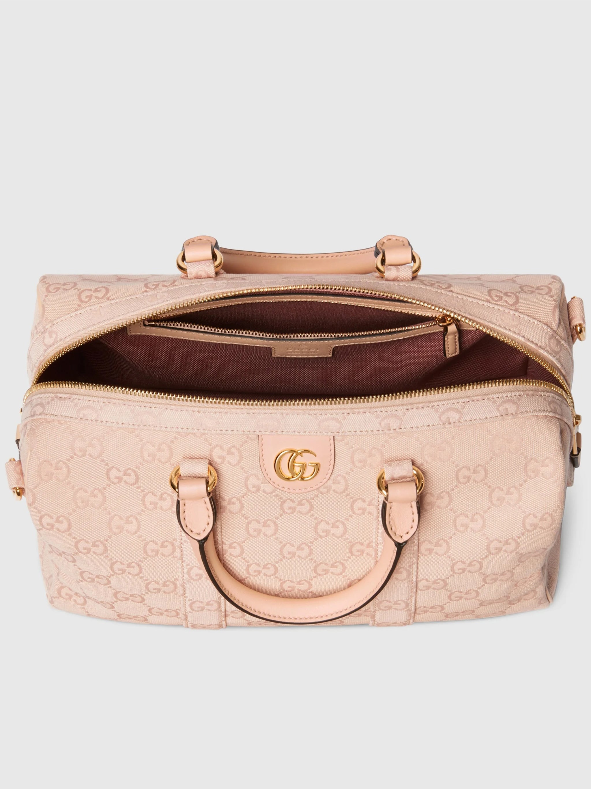 Pink Ophidia Structured Monogram Canvas Handbag