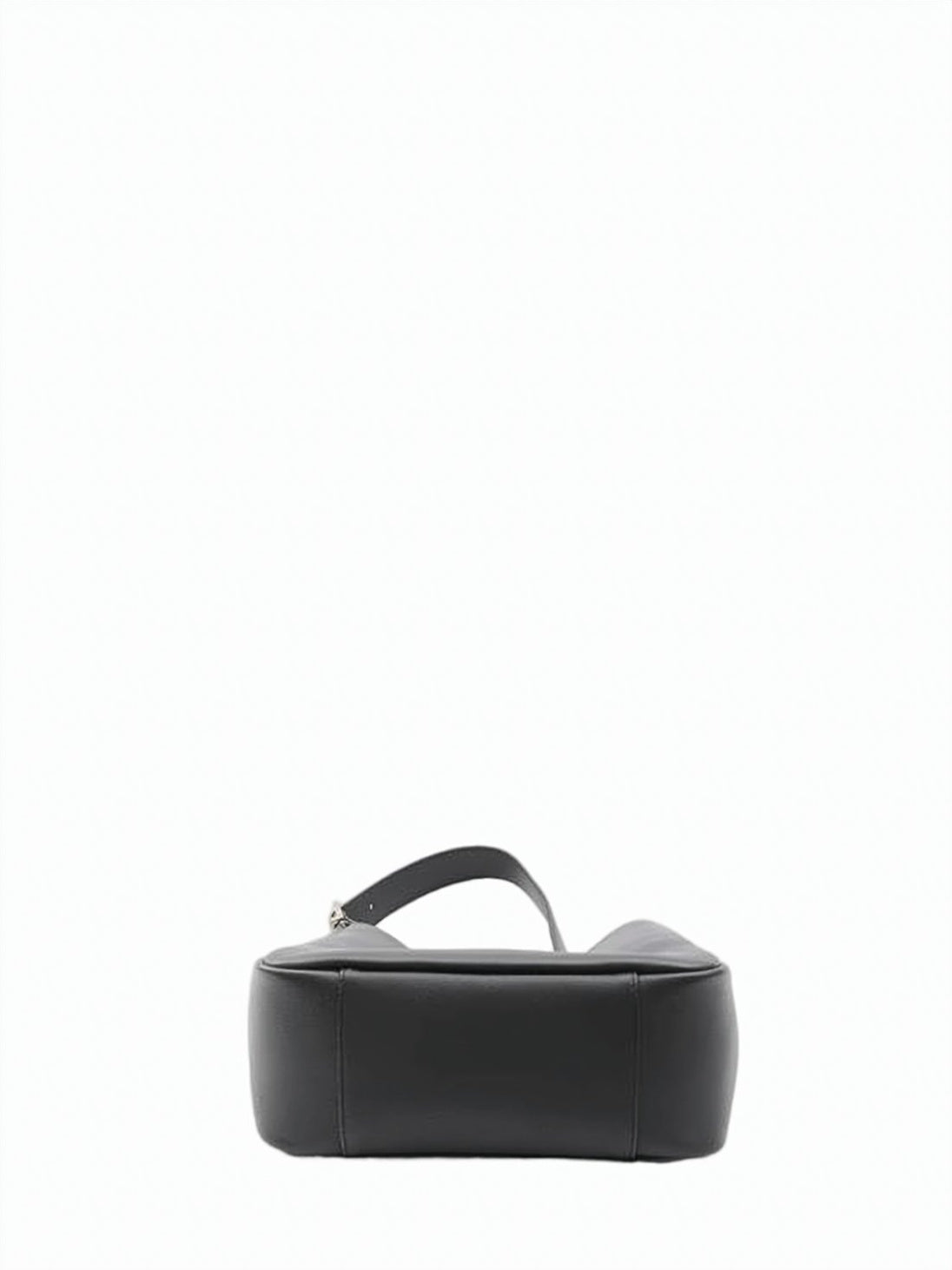Supple Grained Leather Small Shoulder Bag with Logo Closure