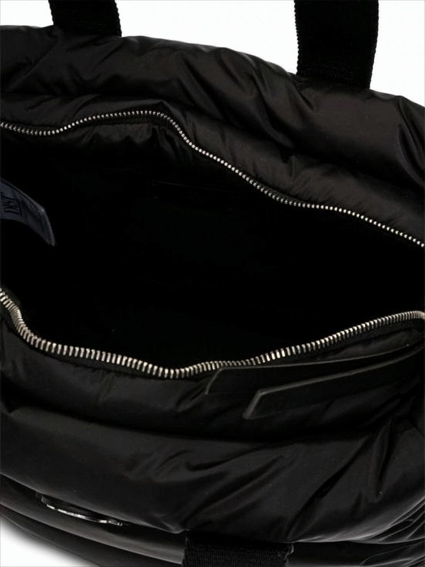 Quilted Black Tote Bag with Padded Design