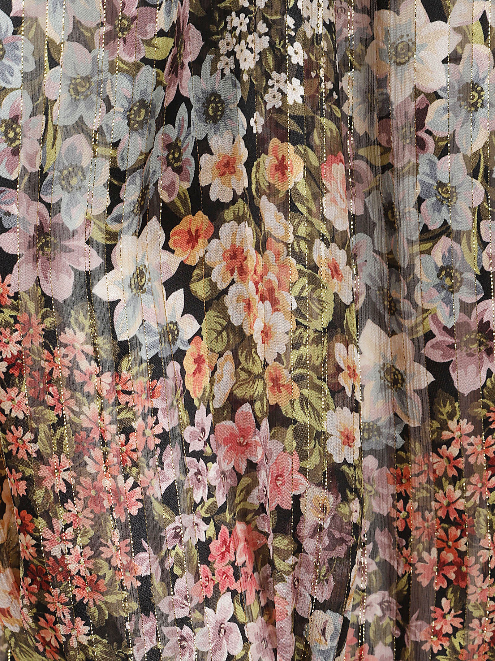 Pastel Floral Pattern Silk Blouse