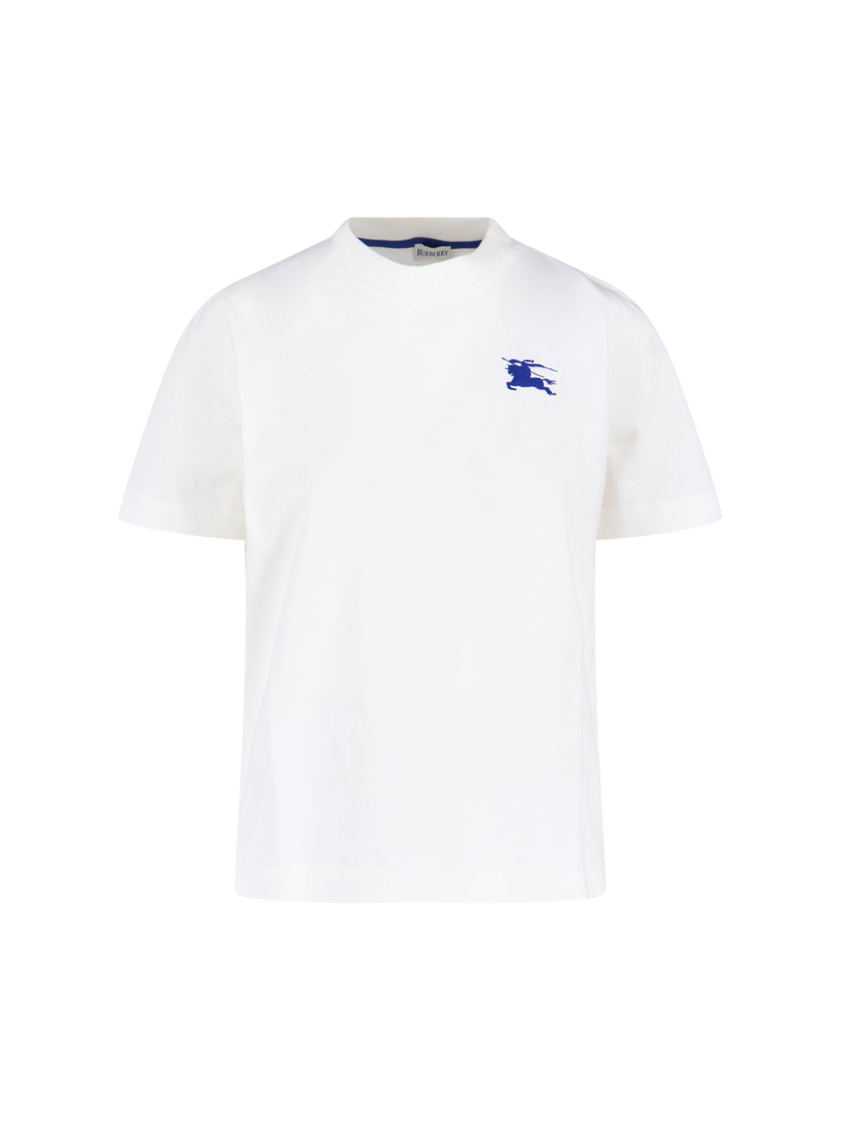 "Ekd" T-Shirt In White Cotton, Crew Neck