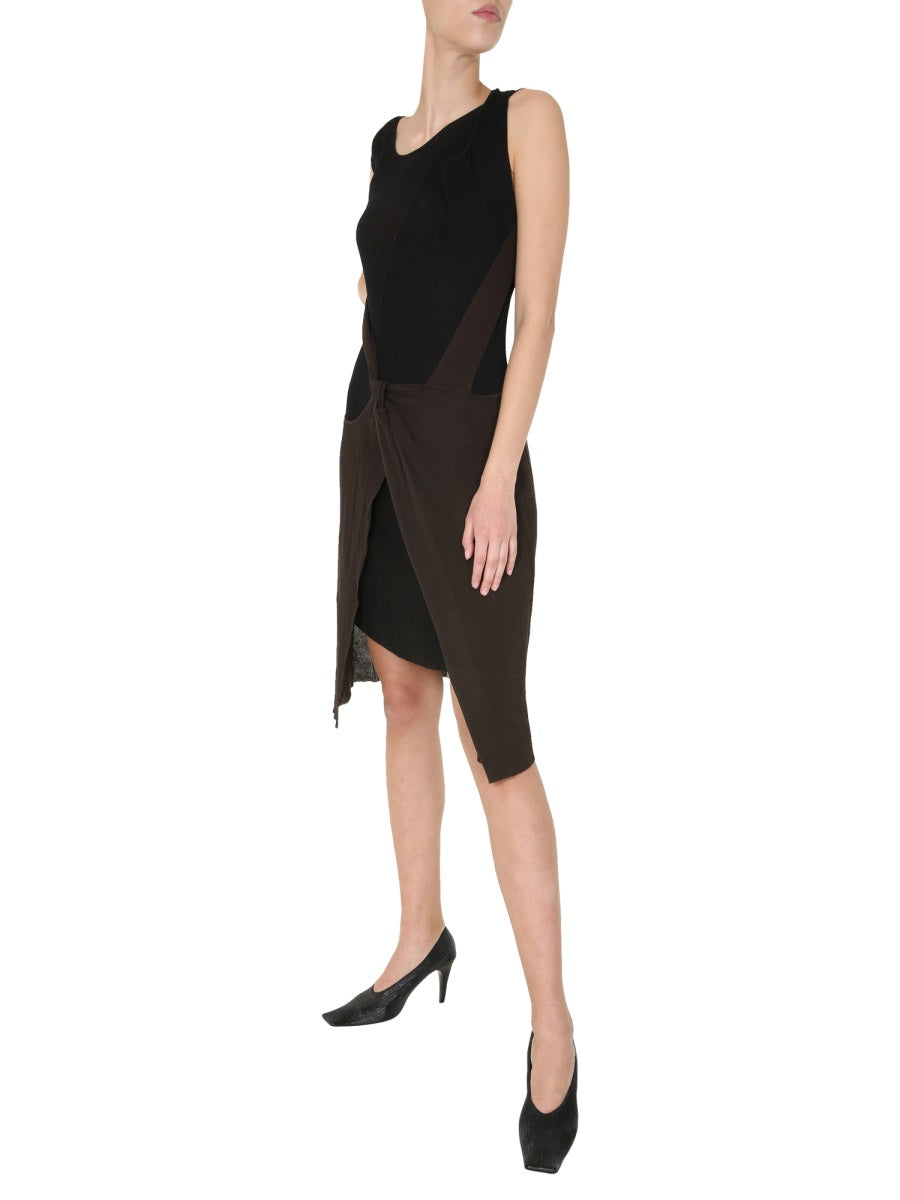 Sleeveless Round Neck Midi Dress with Cotton-Silk Blend