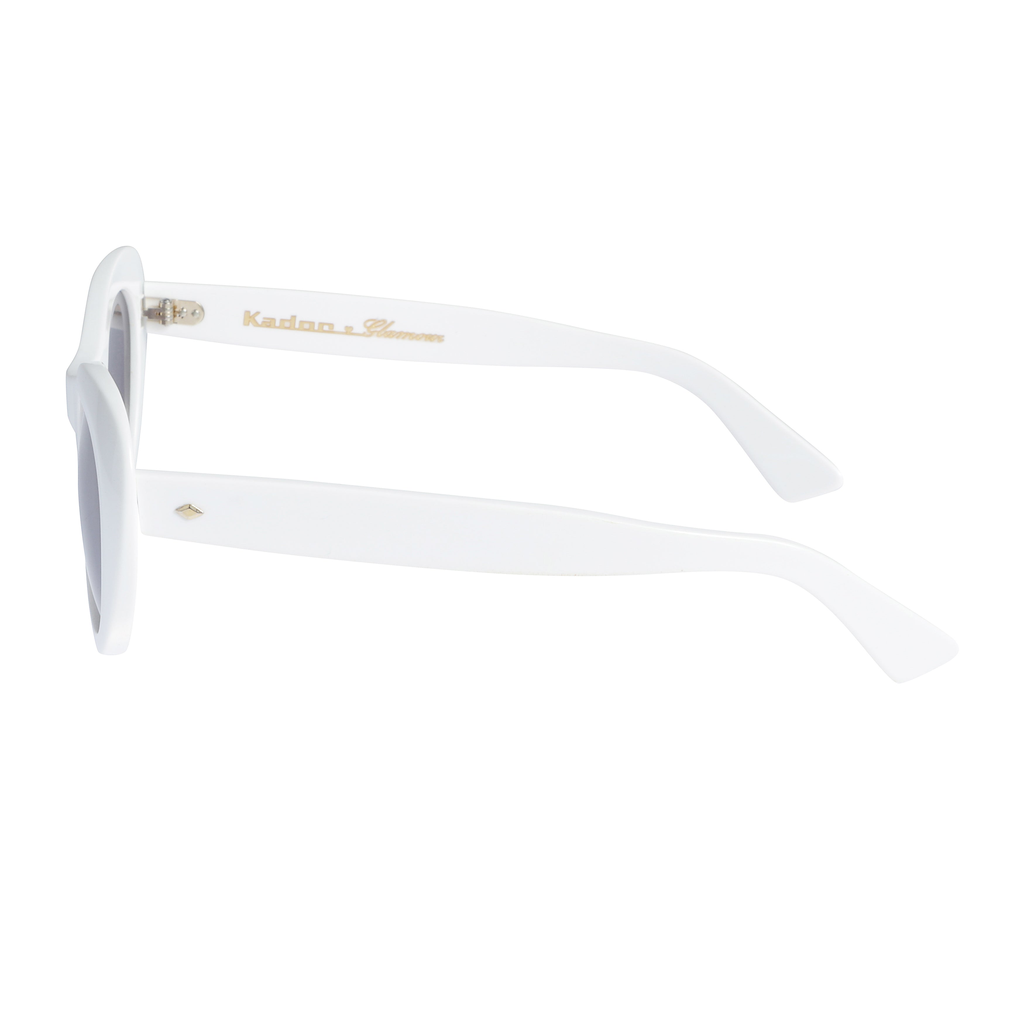 Capri New-S Glossy White Rounded Frame Sunglasses