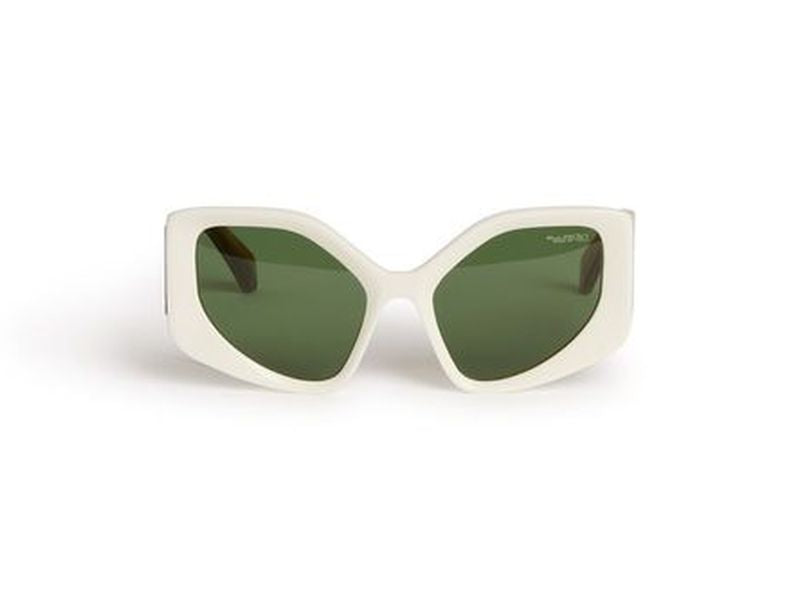 Oeri062 Denver Oversized Geometric Off-White Sunglasses