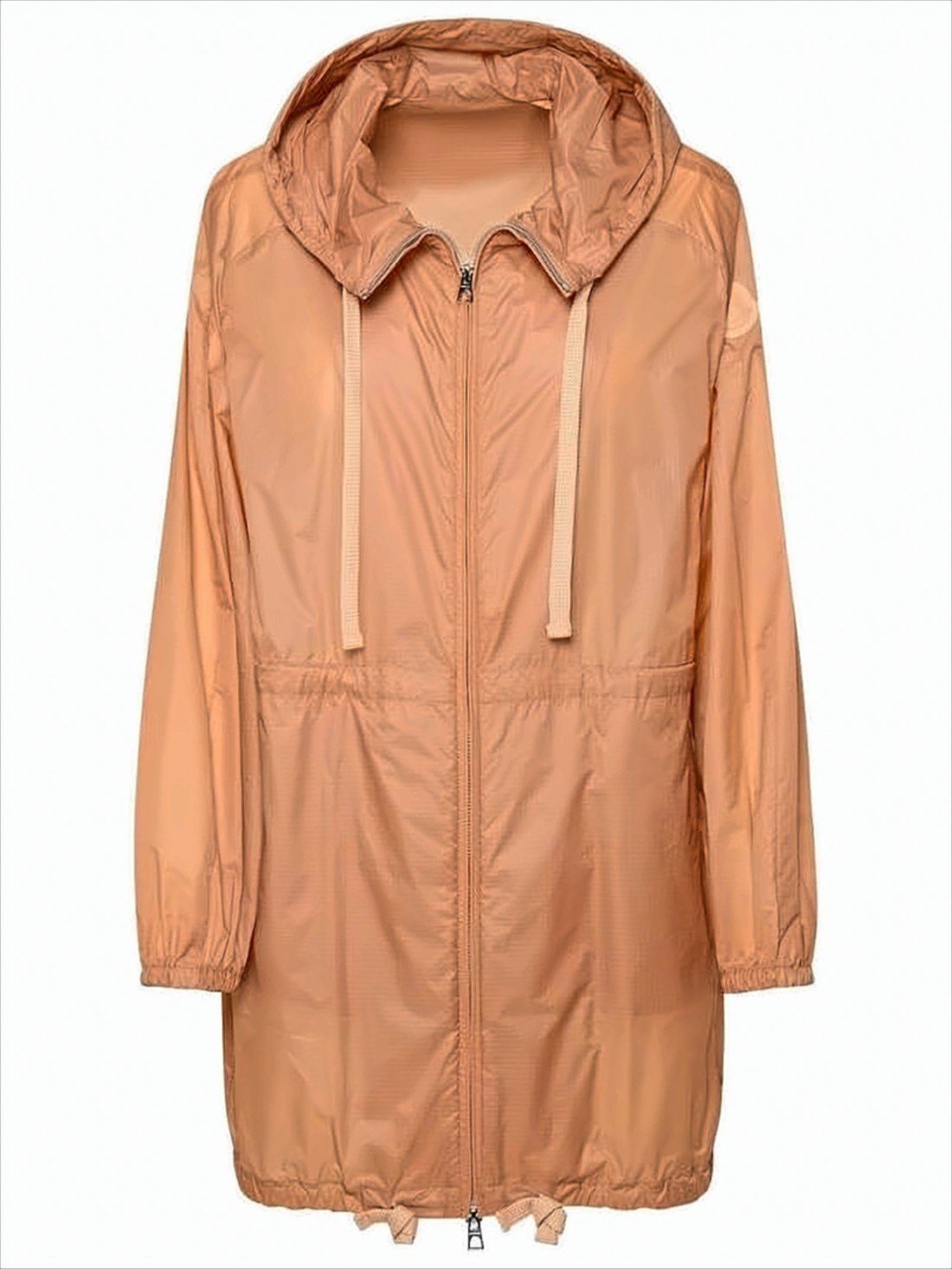 Hooded Front-Zip Moncler Jacket with Adjustable Features
