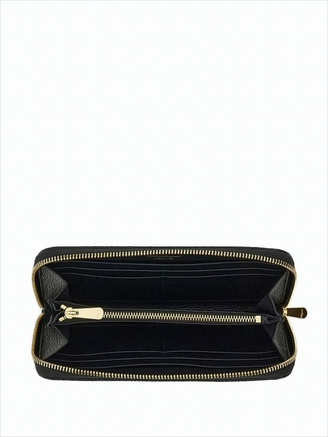 Rectangular Textured Calf Leather Long Wallet