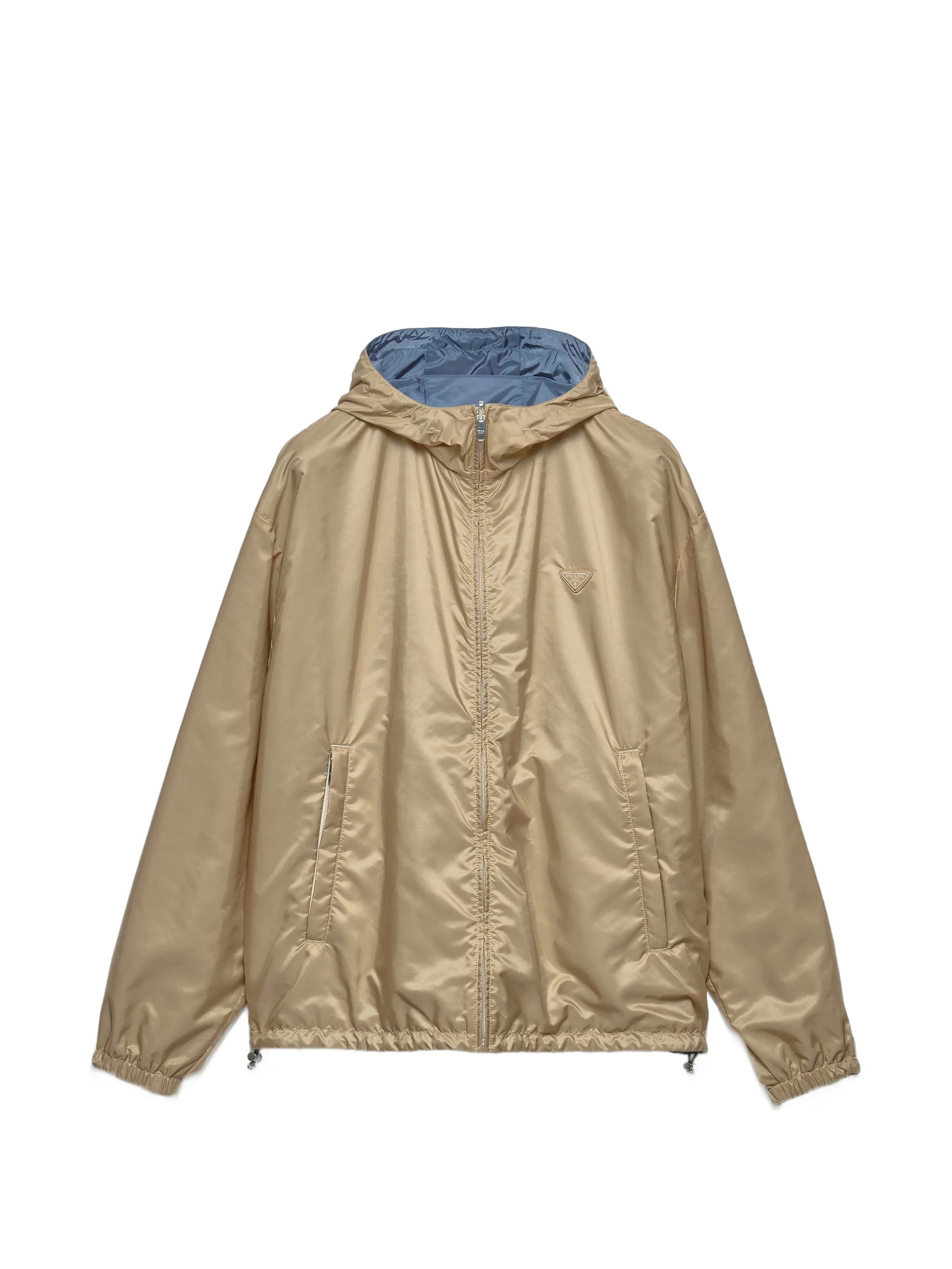 Reversible Beige/Blue Sporty Zip Jacket