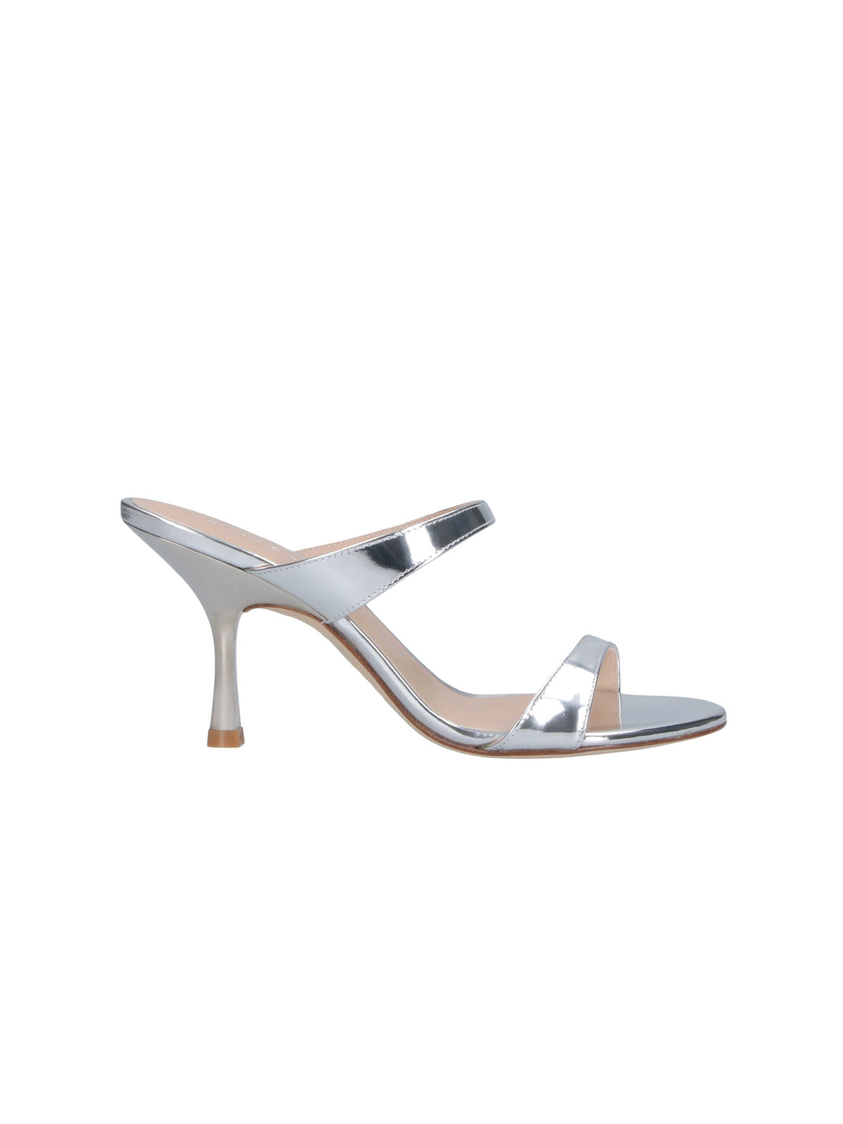 Silver Nudist Slide 85 Leather Sandals
