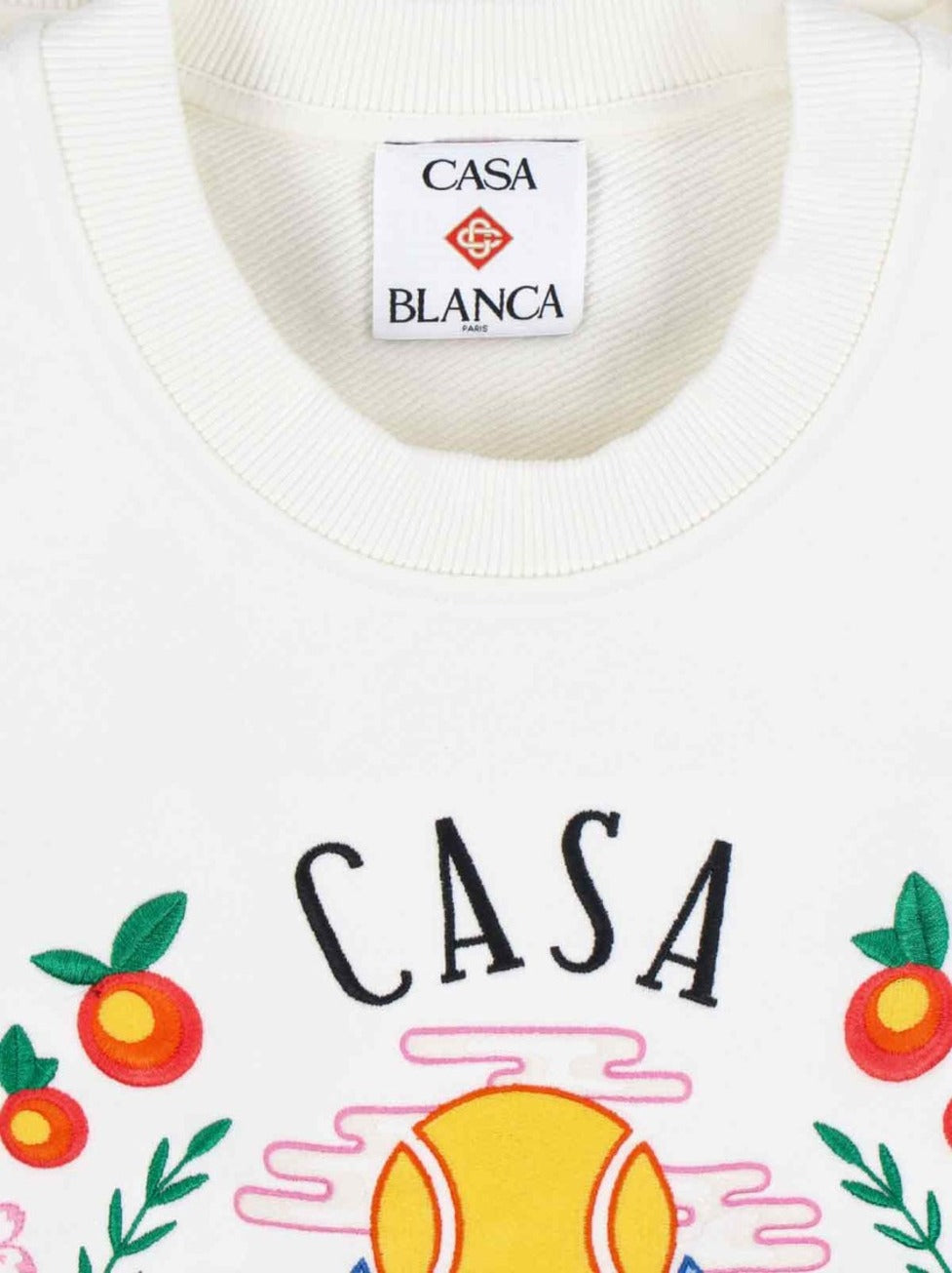"Casa Way Mountain" Logo Sweatshirt – White