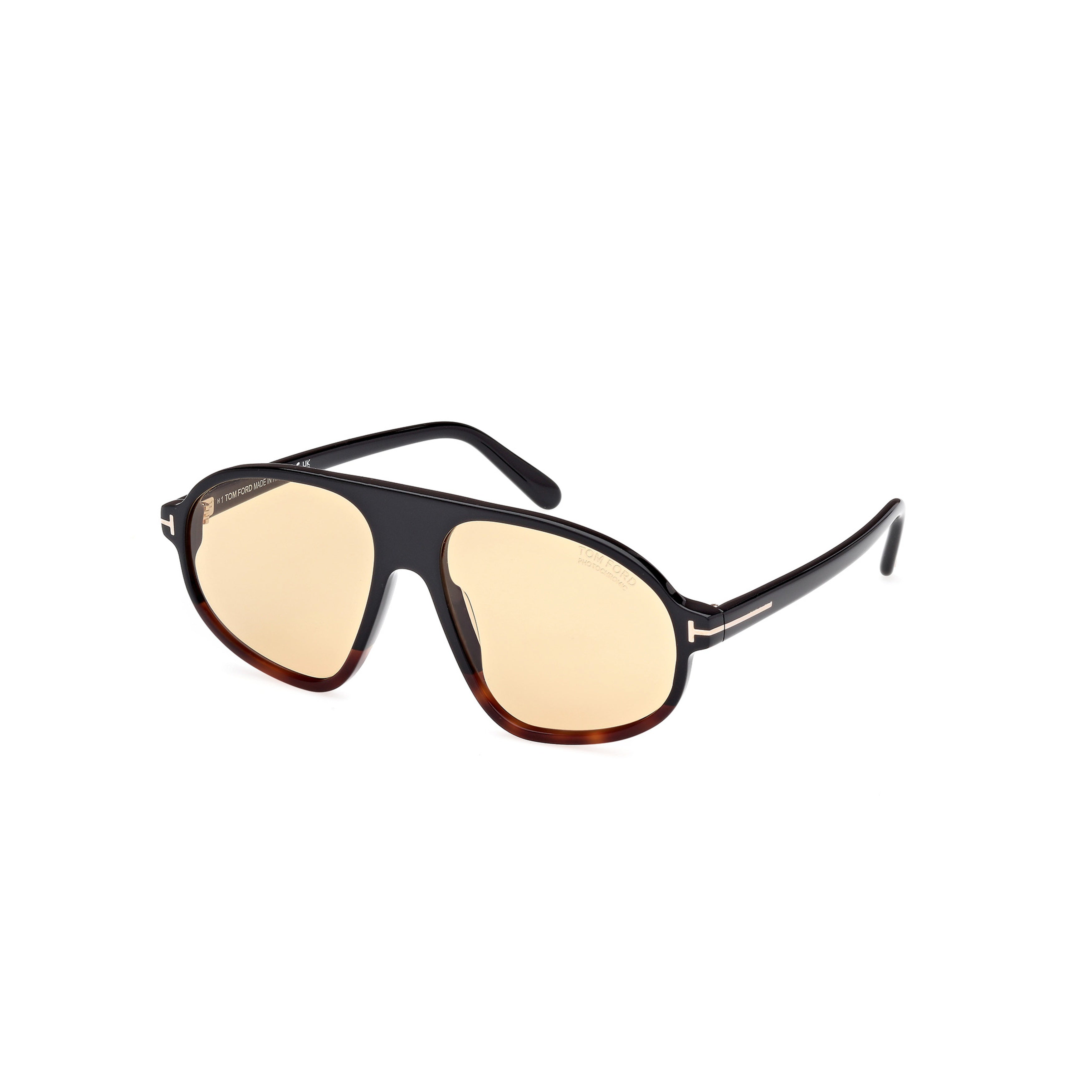 Ft1178 Aviator Sunglasses with Tortoiseshell Edging and Amber Lenses