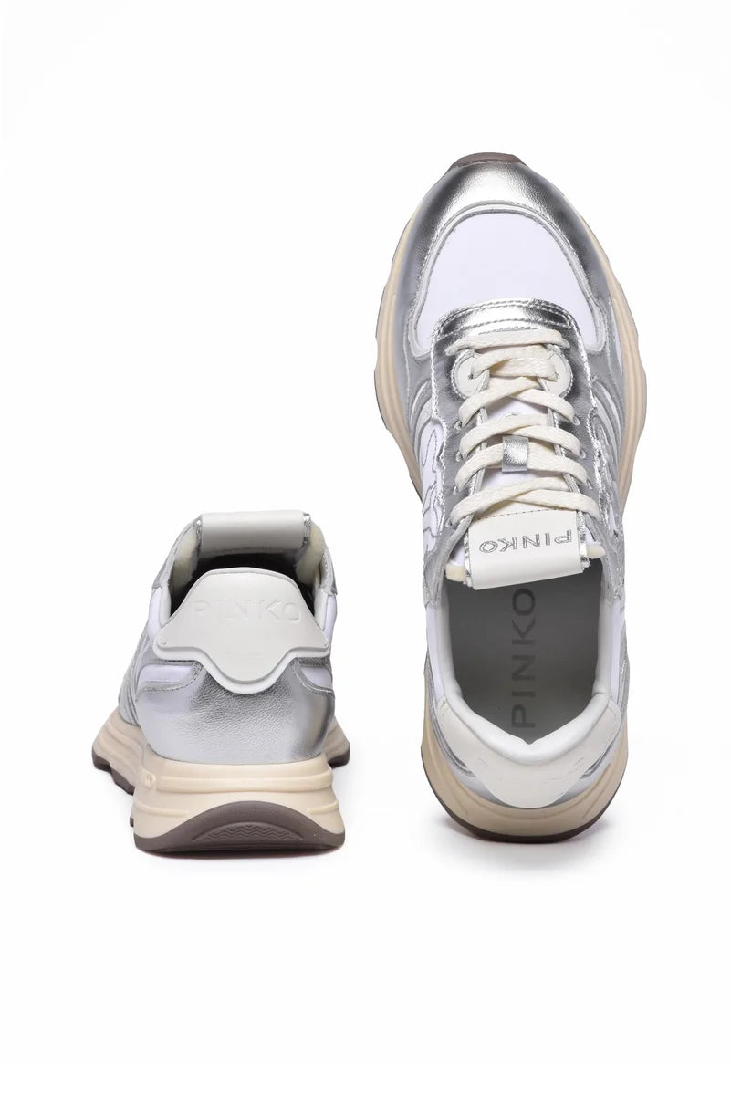 Metallic Leather Rubber Sneakers - Indigo
