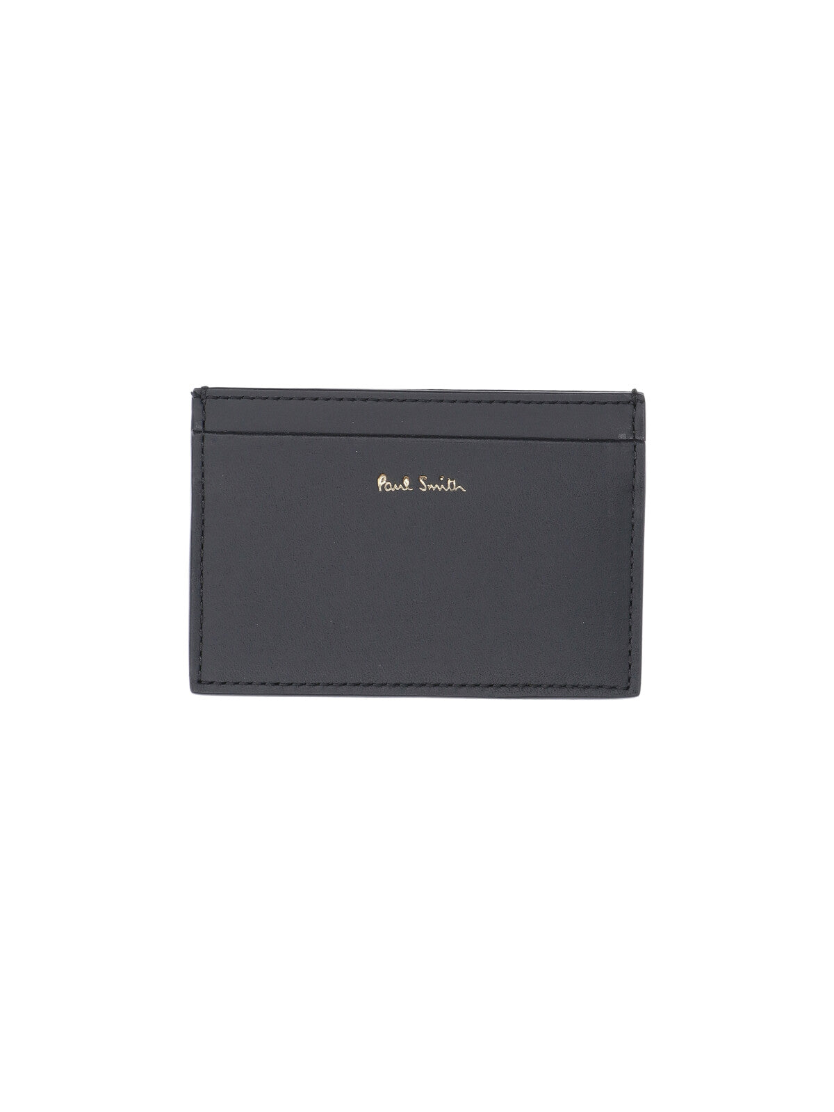 Black Signature Stripe Calf Leather Cardholder