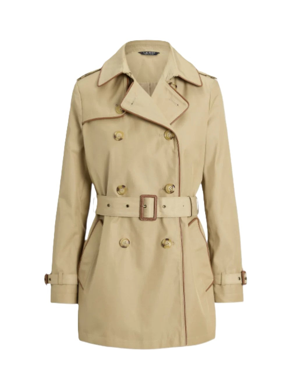 Light Beige Double Breasted Lined Trench