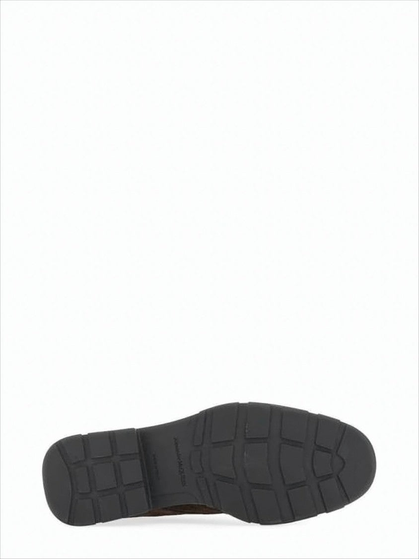 Minimalist Lace-Up Brown Suede Boots With Rubber Sole