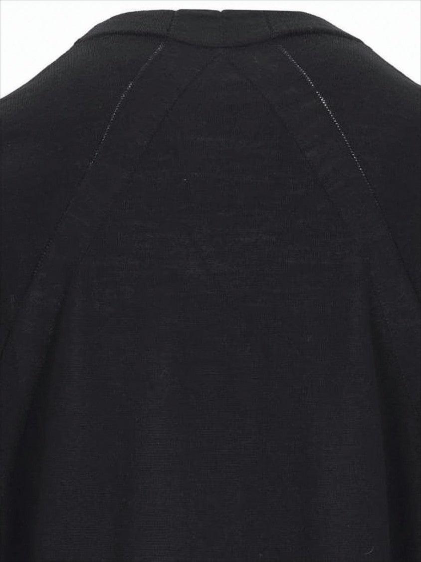 Classic Crew Neck Wool Sweater with Ribbed Cuffs