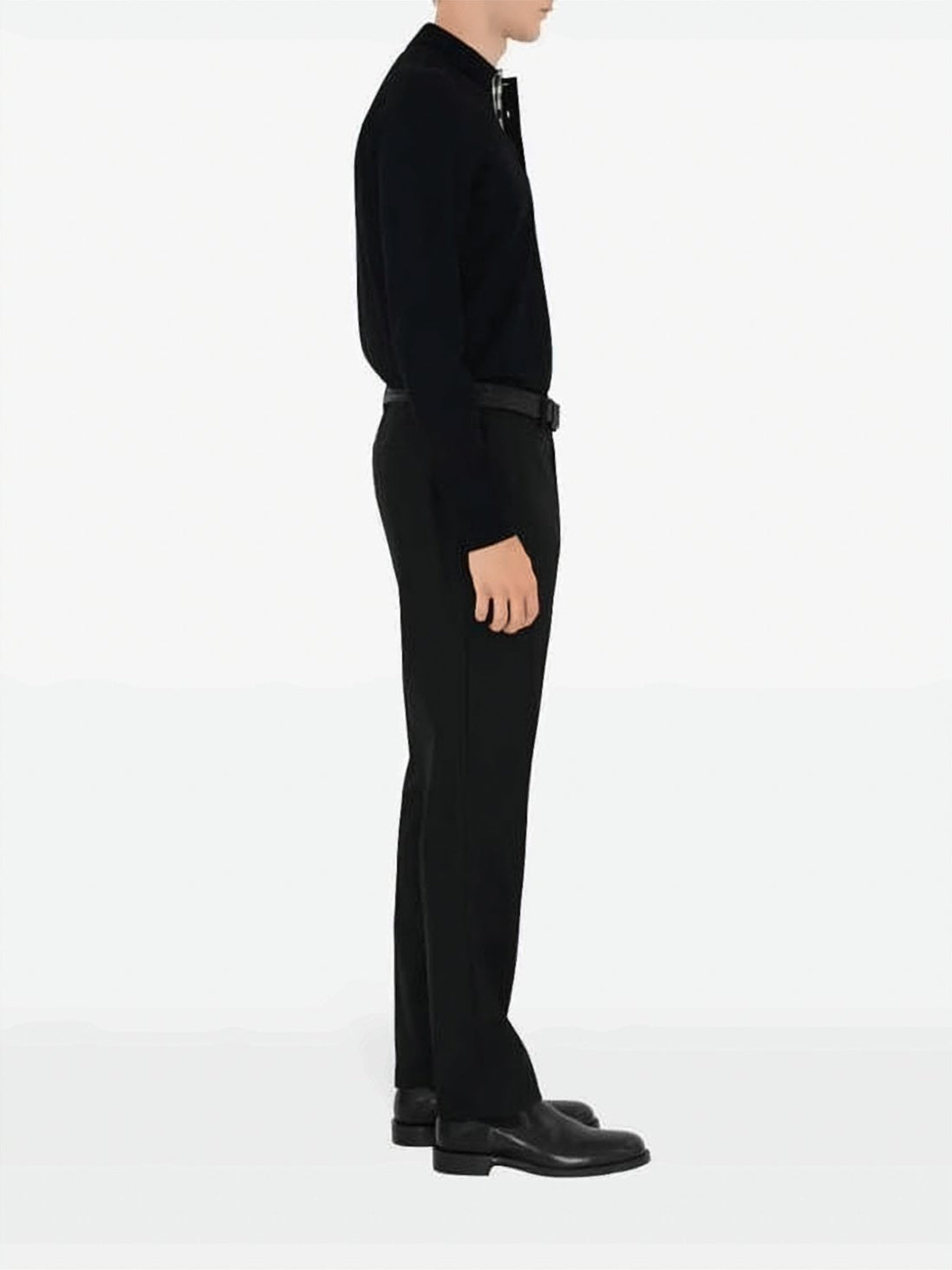 Long-Sleeve Polo Shirt with Classic Collar