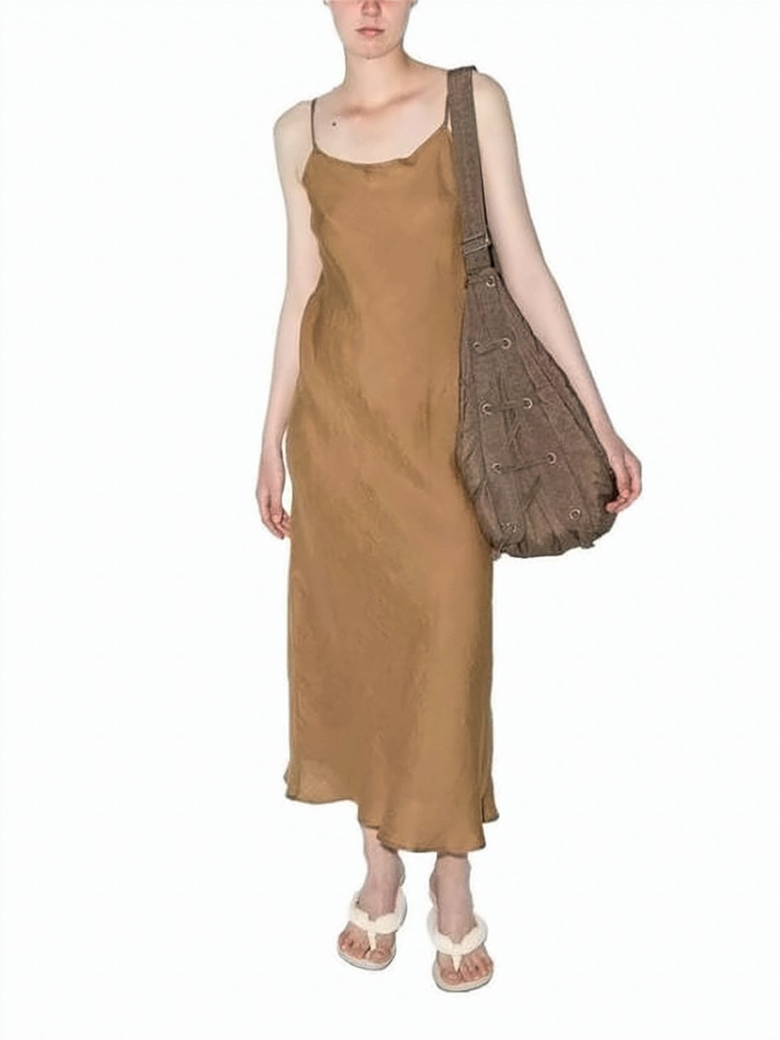 Linen Maxi Dress With Adjustable Spaghetti Straps