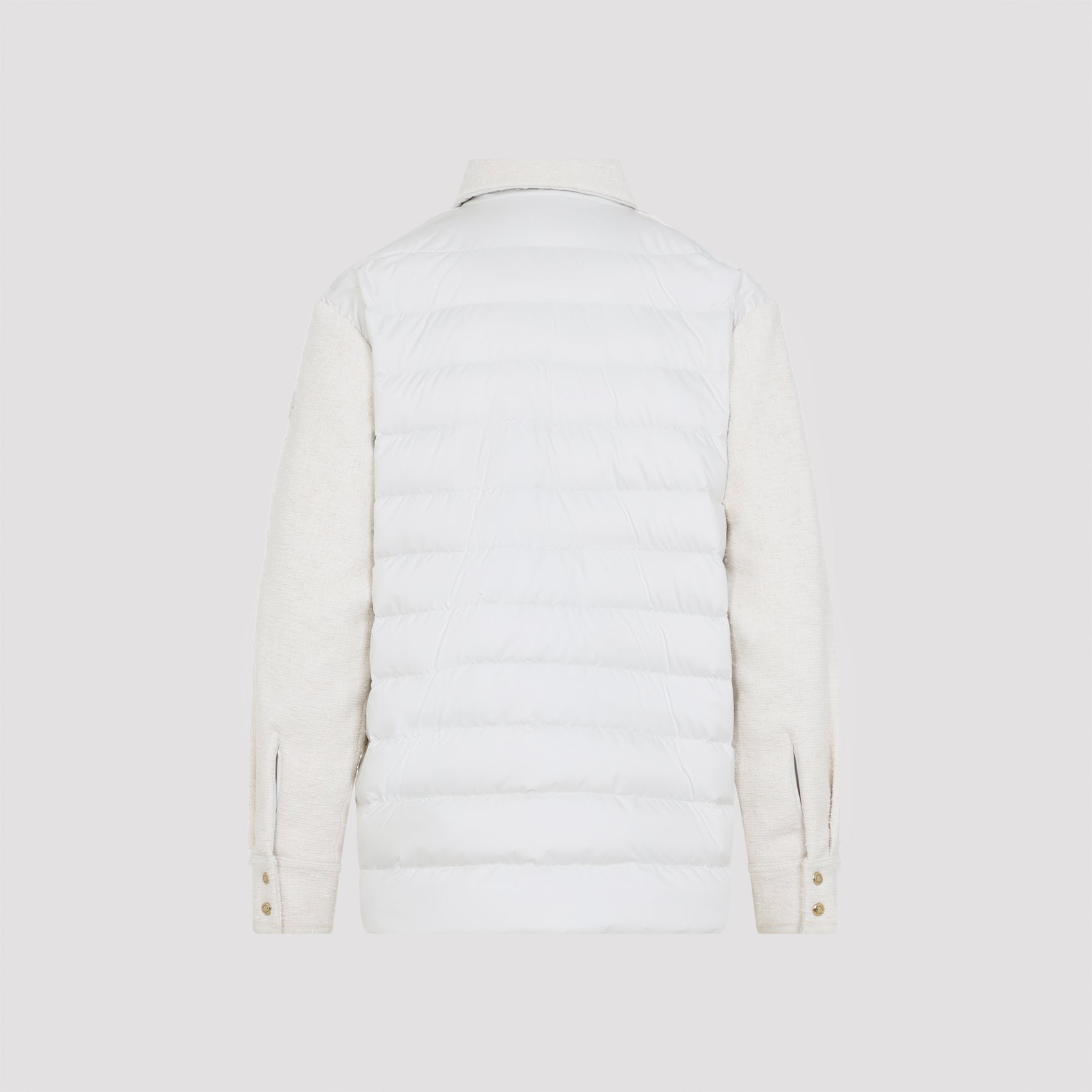 Textured Long-Sleeved Shirt with Quilted Back Panel