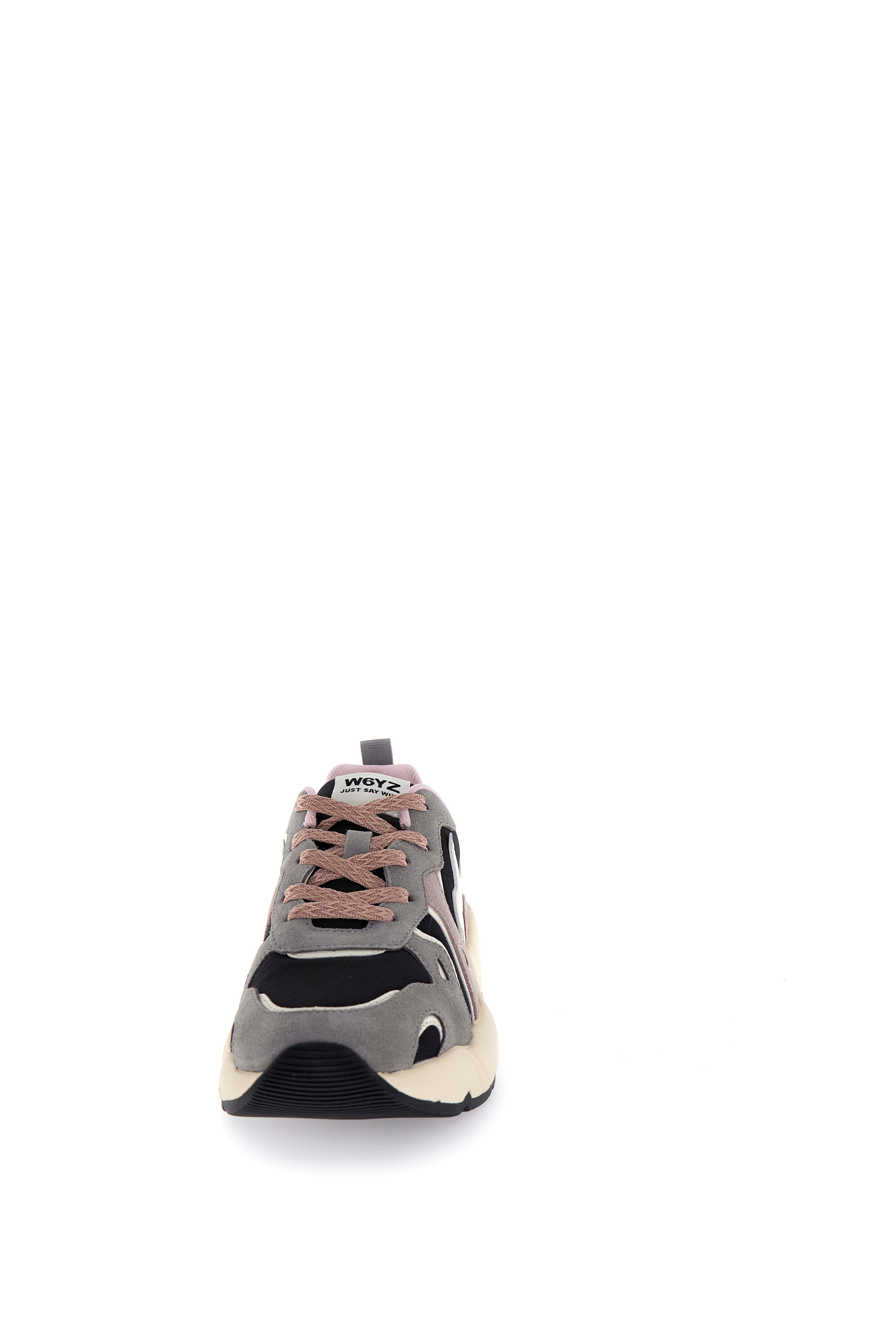 Brogue-Styled Grey Sneakers With Suede